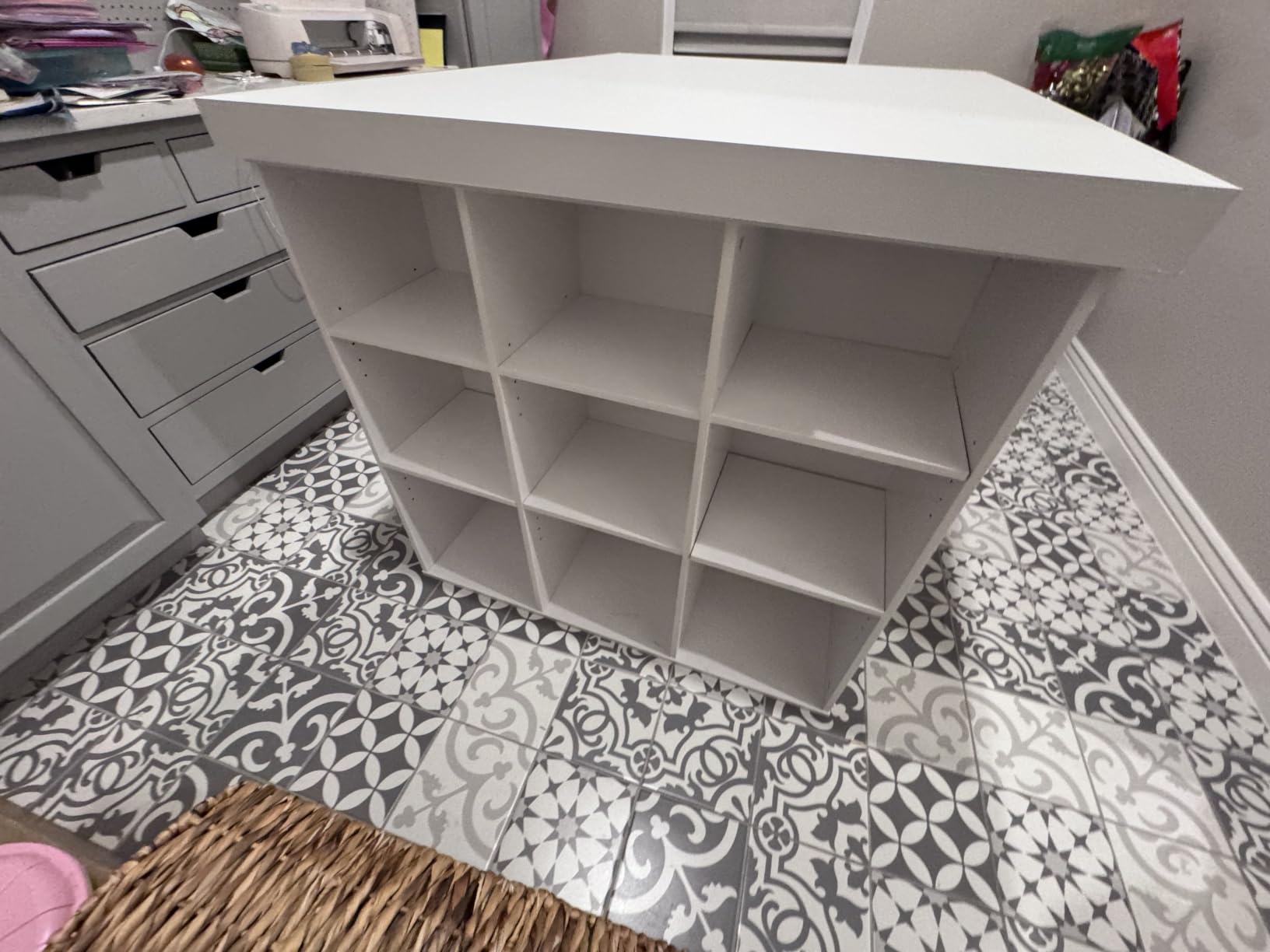 Project Center Desk with Bookcase and 3 Bin Cabinet, Modern-White customer photo 2