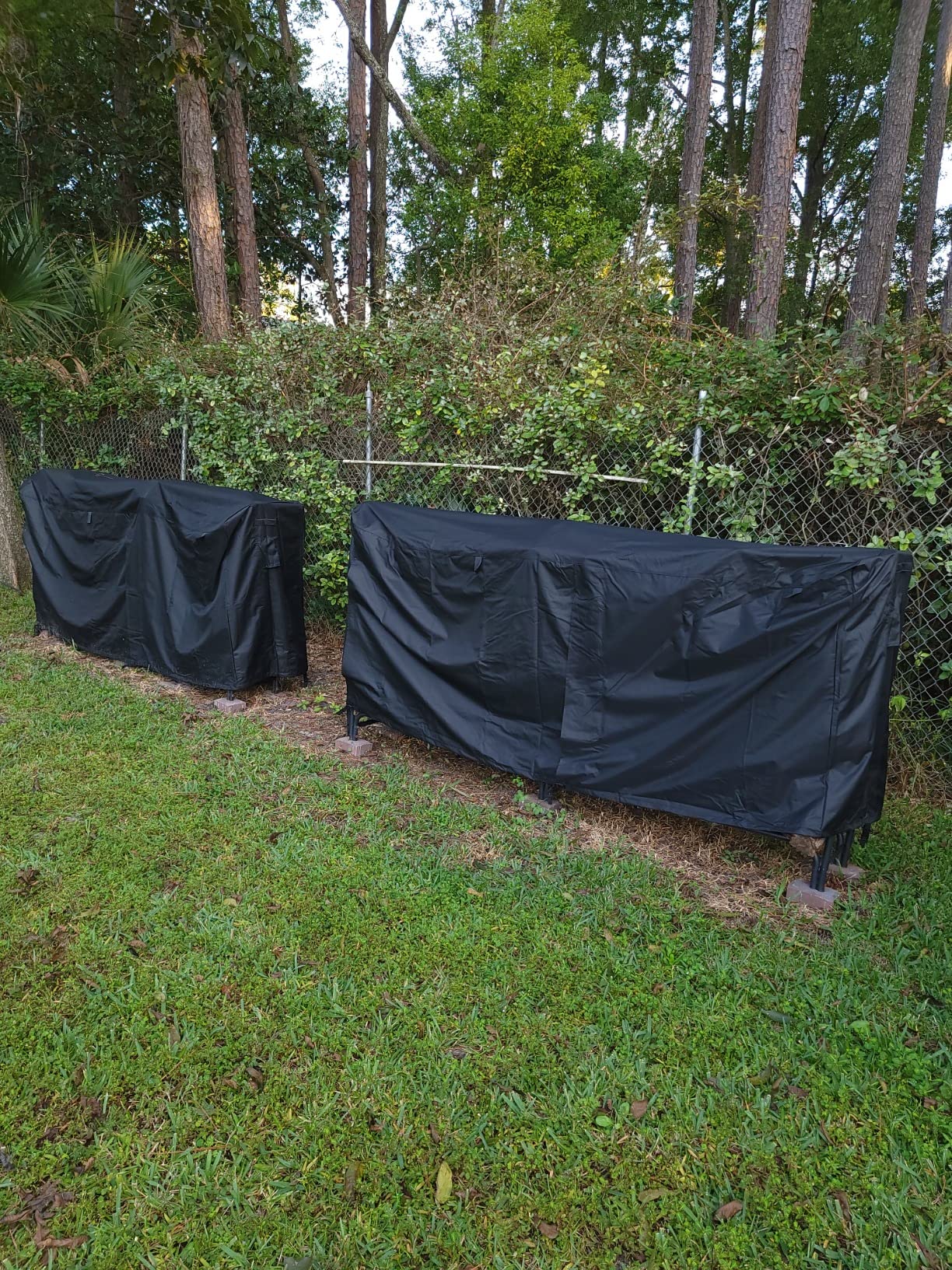 AMAGABELI GARDEN & HOME 8ft Firewood Cover Waterproof Log Rack Cover Outdoor Wood Rack Cover Heavy Duty 600D Oxford Firewood Storage Cover Fire Wood Holder Cover Black customer photo 2