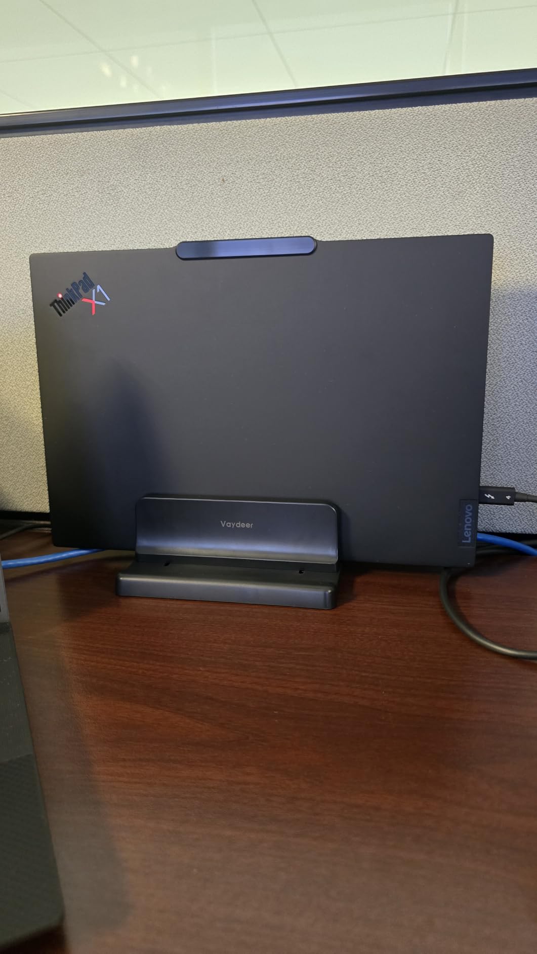 Vaydeer Vertical Laptop Stand Holder Organizer Plastic Adjustable Desktop Notebook Dock Space-Saving 3 in 1 for All MacBook Pro Air, Mac, HP, Dell, Microsoft Surface, Lenovo, up to 17.3 inches (Black) customer photo 1