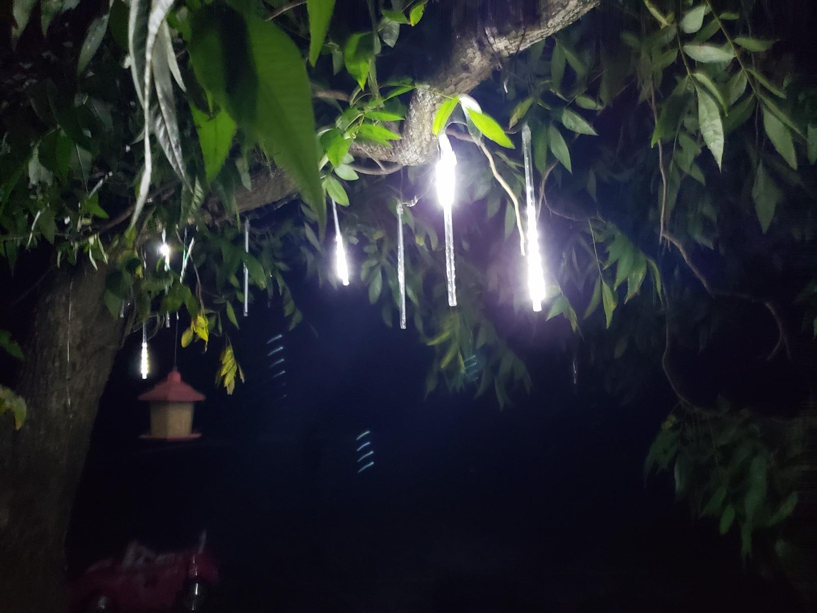Brightown Christmas Lights Outdoor, 16 Inch 10 Tube 360 LED Icicle Lights | Connectable Meteor Shower Light Outdoor, Hanging Falling Rain Light for Tree Outside Holiday Xmas Decoration, White customer photo 2