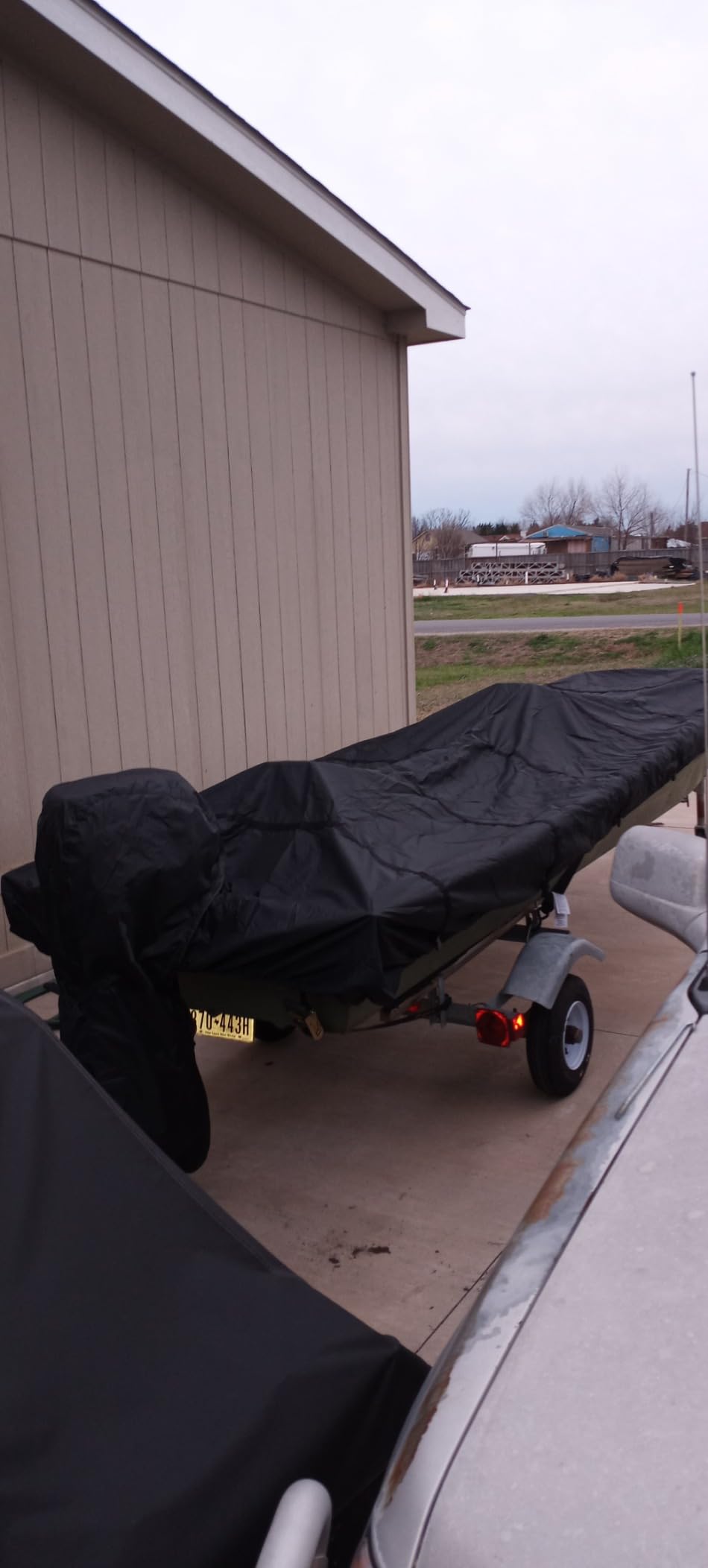 iCOVER Jon Boat Cover 16ft, Heavy Duty Waterproof Marine Grade Polyester Canvas Mooring Cover, Anti-UV Trailerable Jon Boat Covers, Fits Boats 16' Long Beam Width up to 75