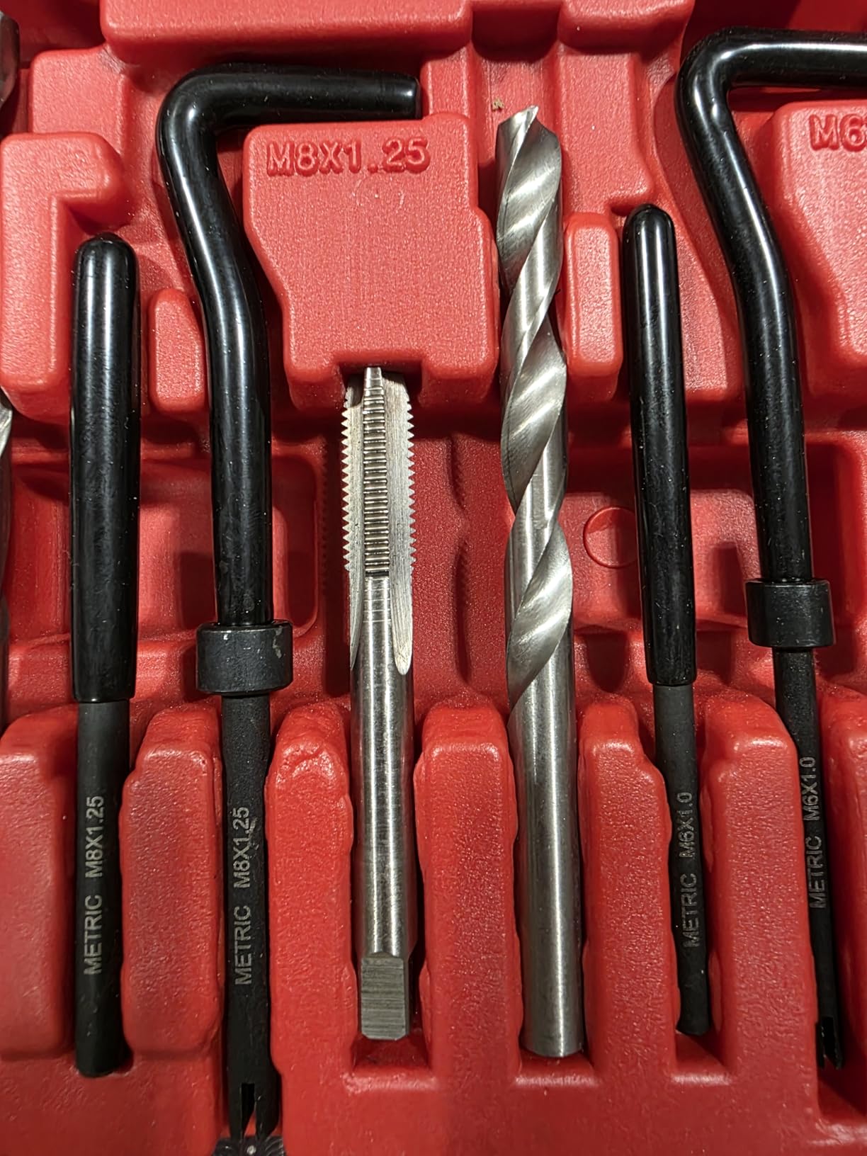 AKM 338Pc Thread Repair Kit, HSS Drill Helicoil Repair Kit SAE&Metric, 1/4