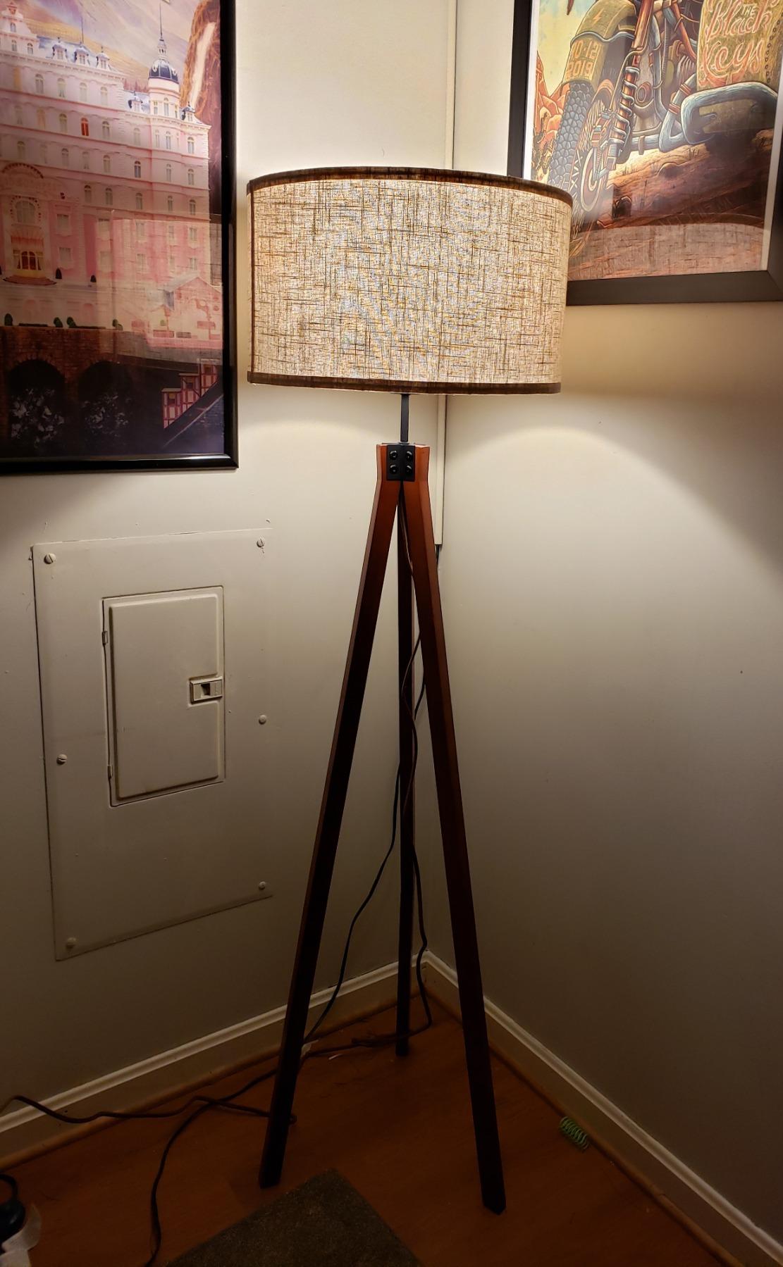 Brightech Eden Tripod LED Floor Lamp - Mid Century Dimmable Modern Light for Contemporary Living Rooms - Tall Free Standing Lamp with Solid Wood Legs for Bedroom, Office - Classic Black customer photo 2