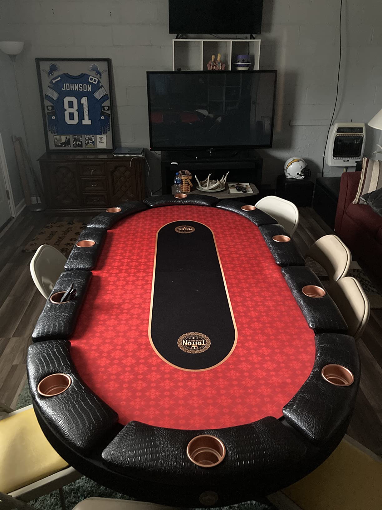 Triton Premium Foldable Poker Table - Poker Table for 10 Players Long-Lasting, Luxurious Vegas Style Casino Experience at Home, Padded Armrests and Cup Holders, Perfect for Texas Holden Games customer photo 1