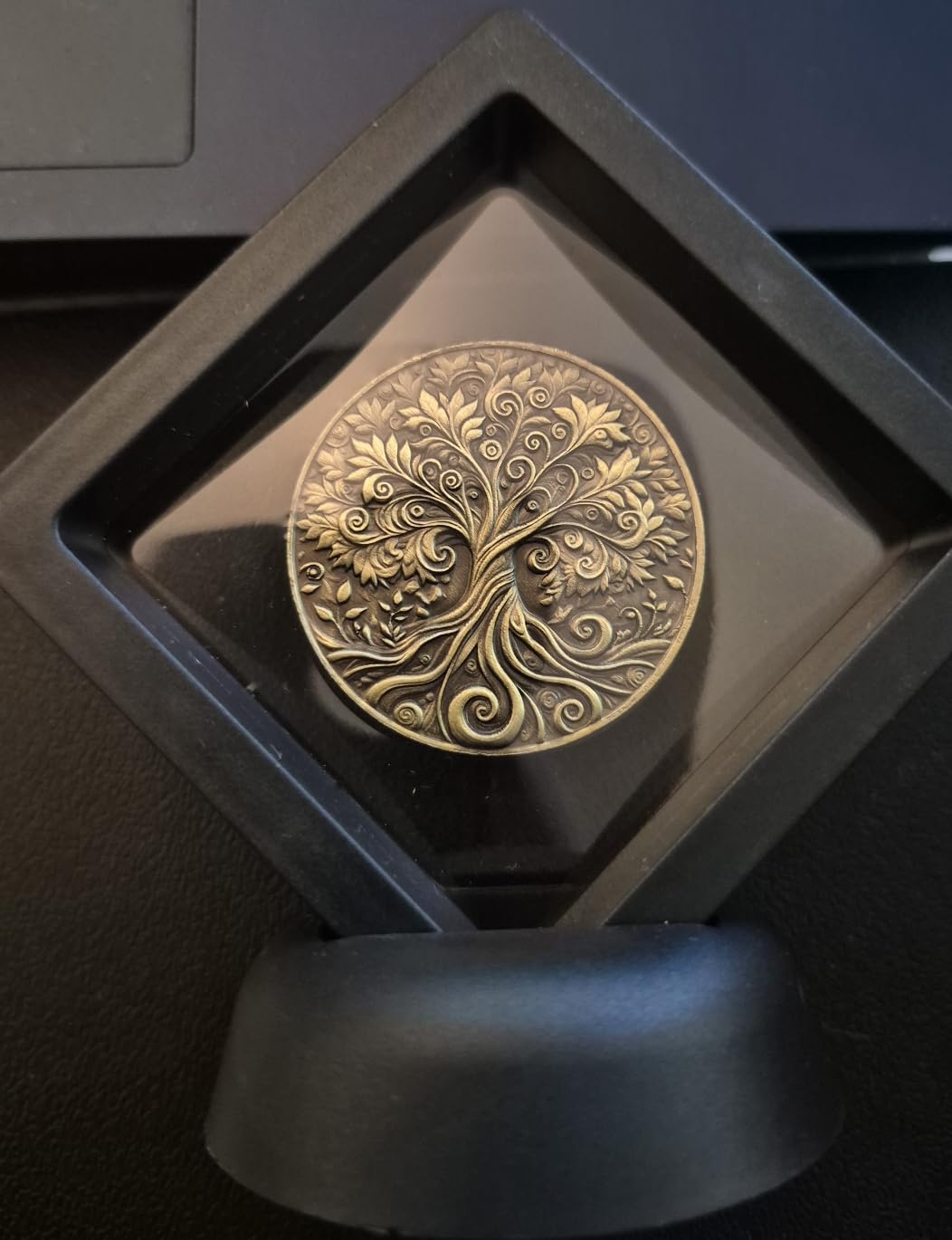 Set of 2 Challenge Coins Display Stand, 3D Floating Clear Case, Jewelry, Specimen, Military Medal Holder Frame customer photo 2