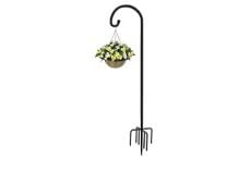 76 inch Outdoor Shepherd Hook with 7 Prong Base (2 Packs), Adjustable Heavy Duty Garden Hanging Stake for Bird Feeder Solar Light Plant Hanger Wedding Decor, Matte Black customer photo 1