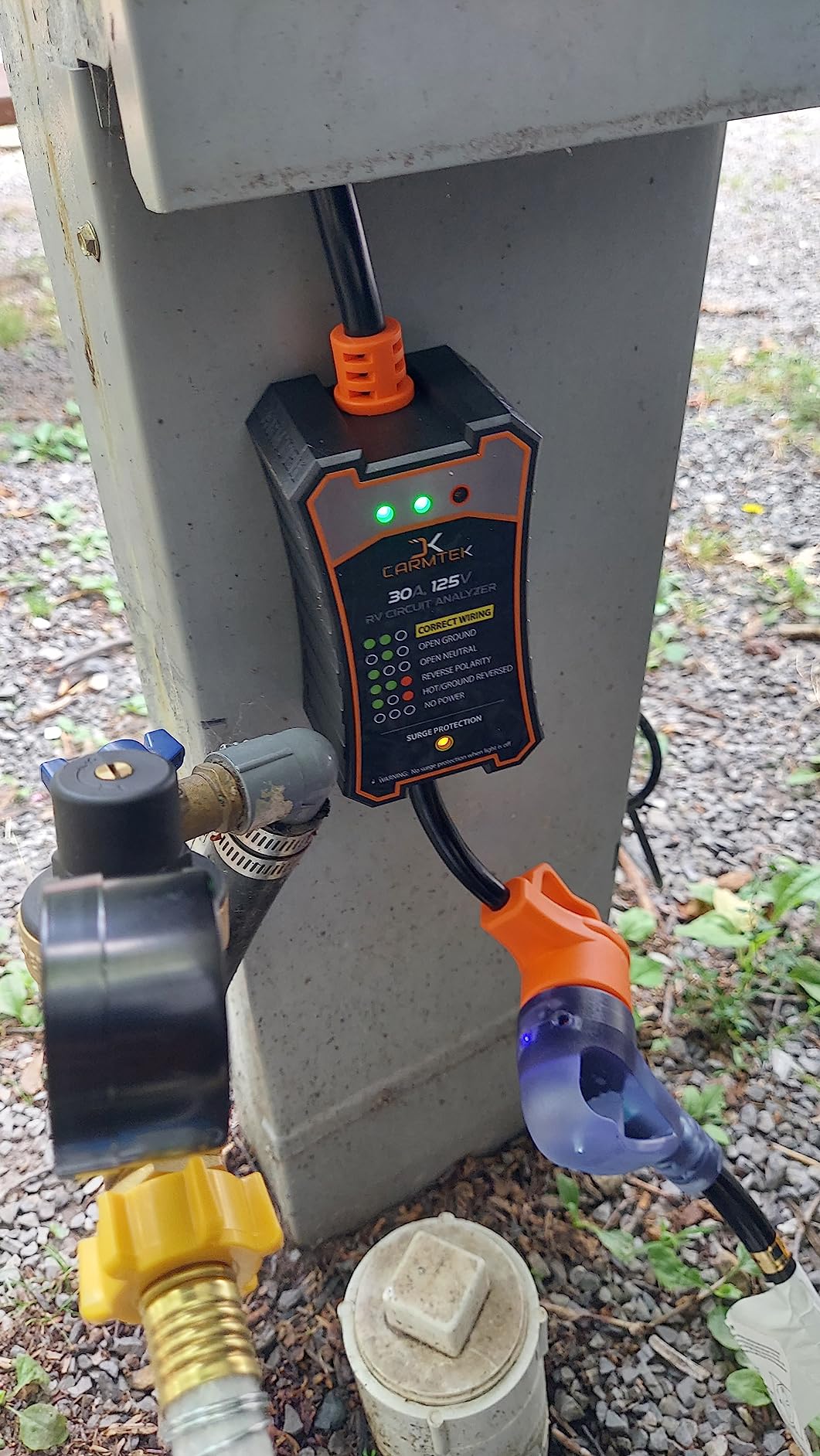 CARMTEK RV Surge Protector 30 Amp - RV Circuit Analyzer with Integrated Smart 30 Amp Surge Voltage Protection with Grip Handles customer photo 2