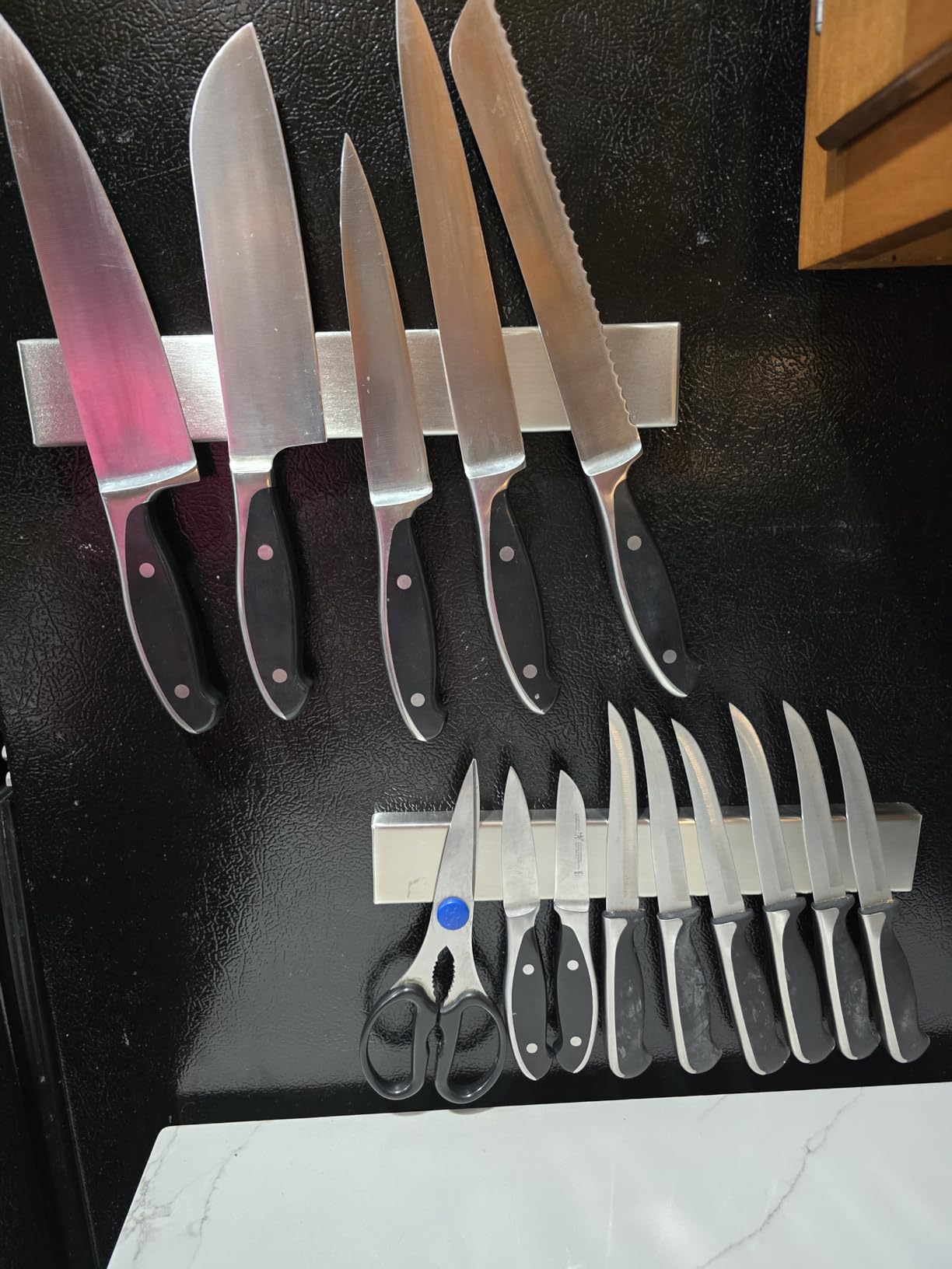 GORILLA GRIP 304 Stainless Steel Heavy Duty Magnetic Knife Holder, Secure Wall Mounted Bar for Knives, Tools, Holds Up to 6 lbs, Kitchen Organizer, 10 Inch Strip, Easy Installation, Screws Included customer photo 2