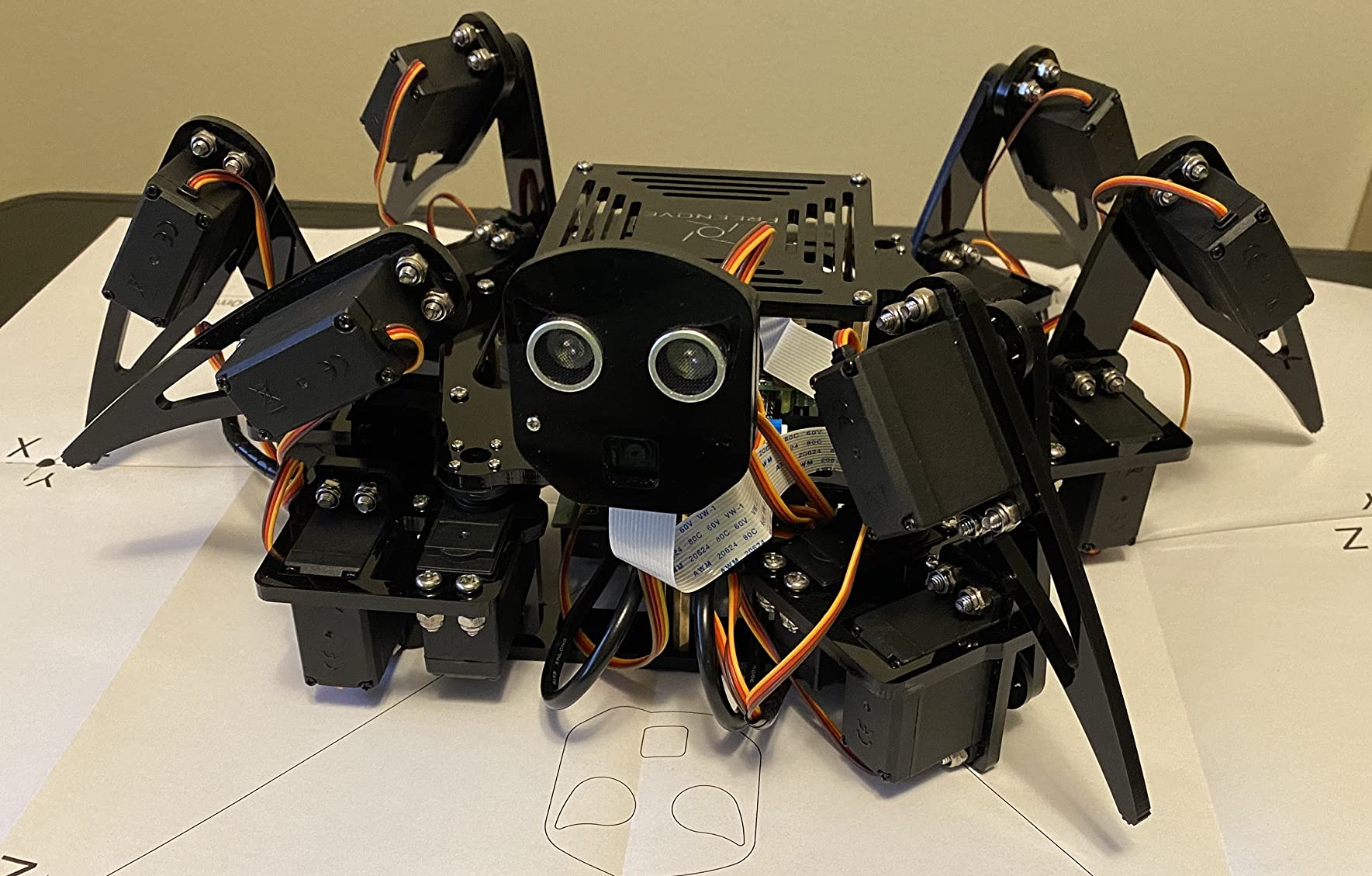 Freenove Big Hexapod Robot Kit for Raspberry Pi 5 4 B 3 B+ Zero 2 W, Walking, Self Balancing, Face Recognition, Ultrasonic Ranging, App Control, Camera, Servo (Raspberry Pi NOT Included) customer photo 1