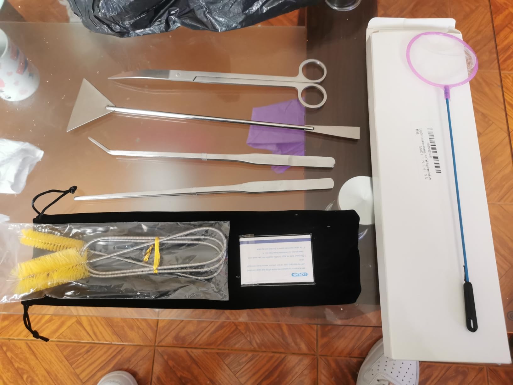 7 in 1 Aquarium Aquascaping Tools Kits, Stainless Steel Aquarium Plant Tools Tweezers Scissors Scrapers for Aquarium Tank Clean Fish Tank Aquascape Tools Sets customer photo 2