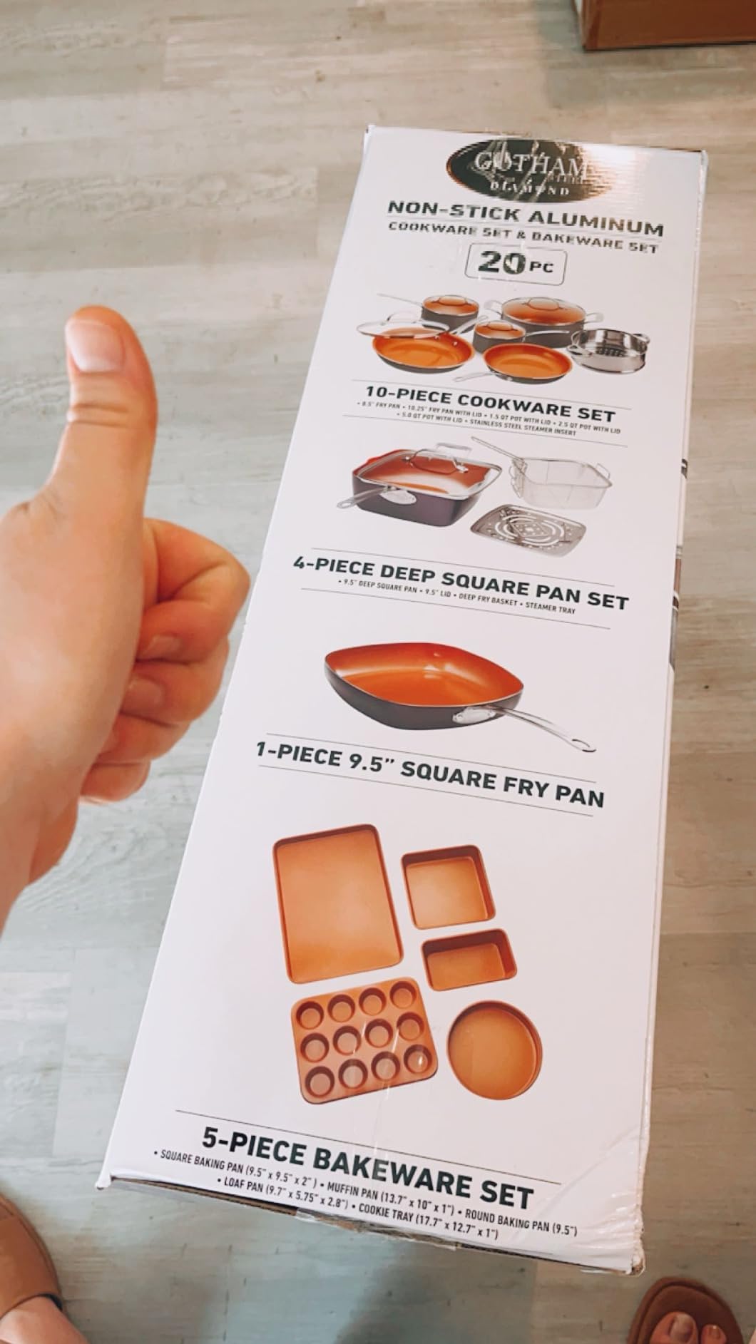 Gotham Steel 12 Pc Ceramic Cookware Set Nonstick, Ceramic Pots and Pans Set Non Stick with Steamer for Cooking, Non Toxic PFOA PFOS Free, Ergonomic Stay Cool Handles, Oven & Dishwasher Safe, Copper customer photo 1