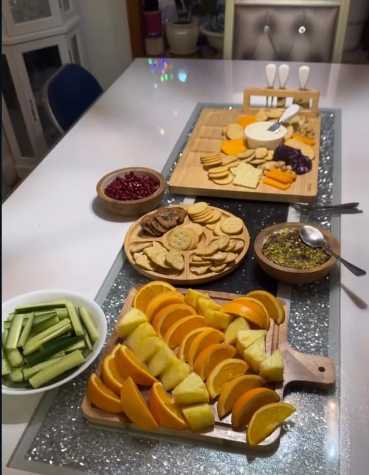 SMIRLY Charcuterie Boards Set, Large Cheese Board Set, Natural Bamboo Charcuterie Tray Cheese Platter with Accessories - Housewarming Gifts New Home, Wedding & Bridal Shower Gifts for Women, Couples customer photo 2