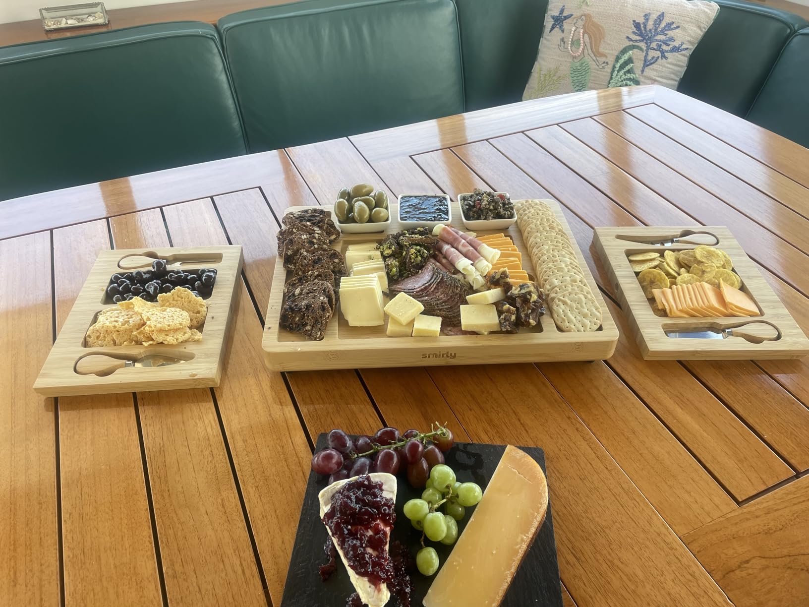 SMIRLY Bamboo Charcuterie Board Set with Cheese Knives, Serving Accessories | Housewarming, Wedding and Holiday Gift for Hosts, Suitable for Parties, Family Gatherings and Serving Charcuterie Spreads customer photo 2