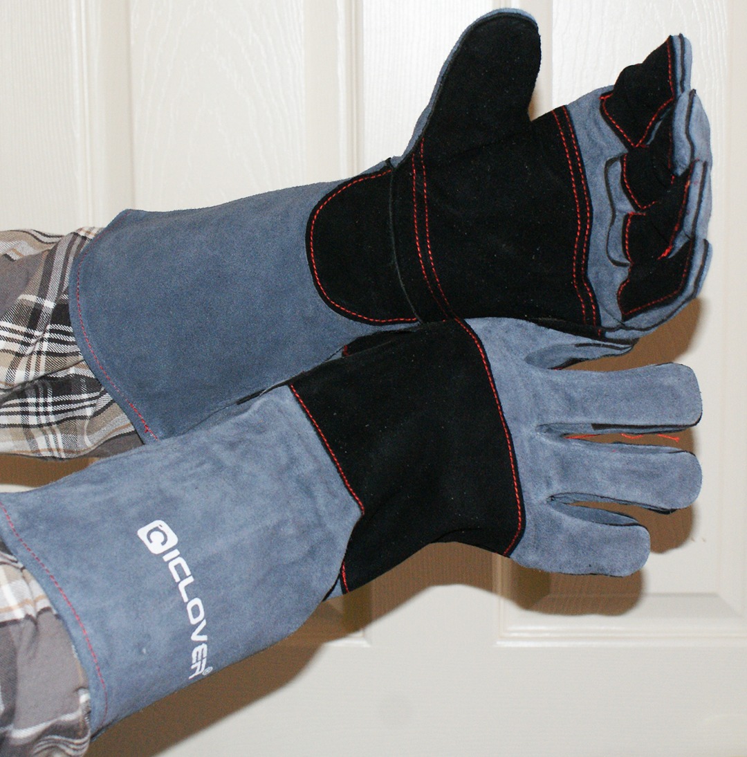IC ICLOVER Animal Handling Gloves, Snake Bite Proof Gloves, Double Leather | Cat, Dog Training, Bird, Falconry, Snake Reptile Handling, Animal Control, Reinforced Palm Padded, Anti Bite Scratch Gloves customer photo 2