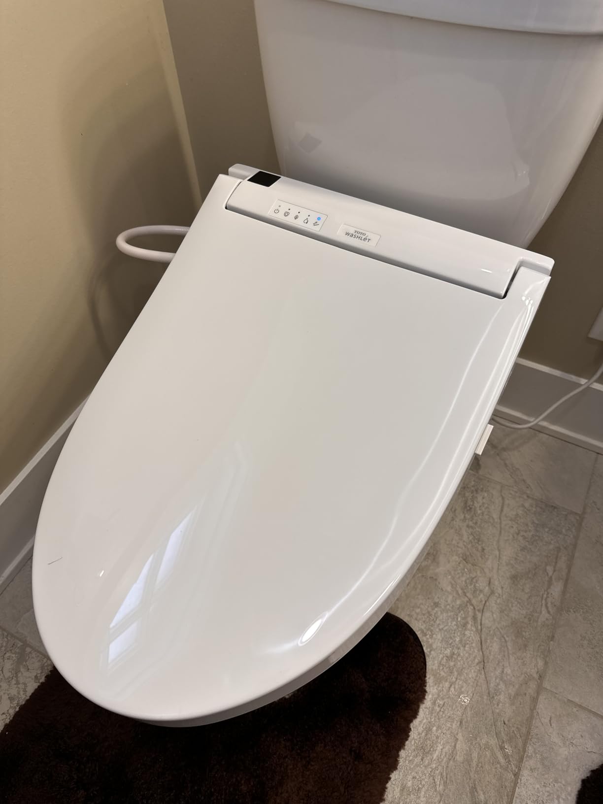 TOTO WASHLET C5 Electronic Bidet Toilet Seat with PREMIST and EWATER+ Wand Cleaning, Elongated, Cotton White - SW3084#01 customer photo 2