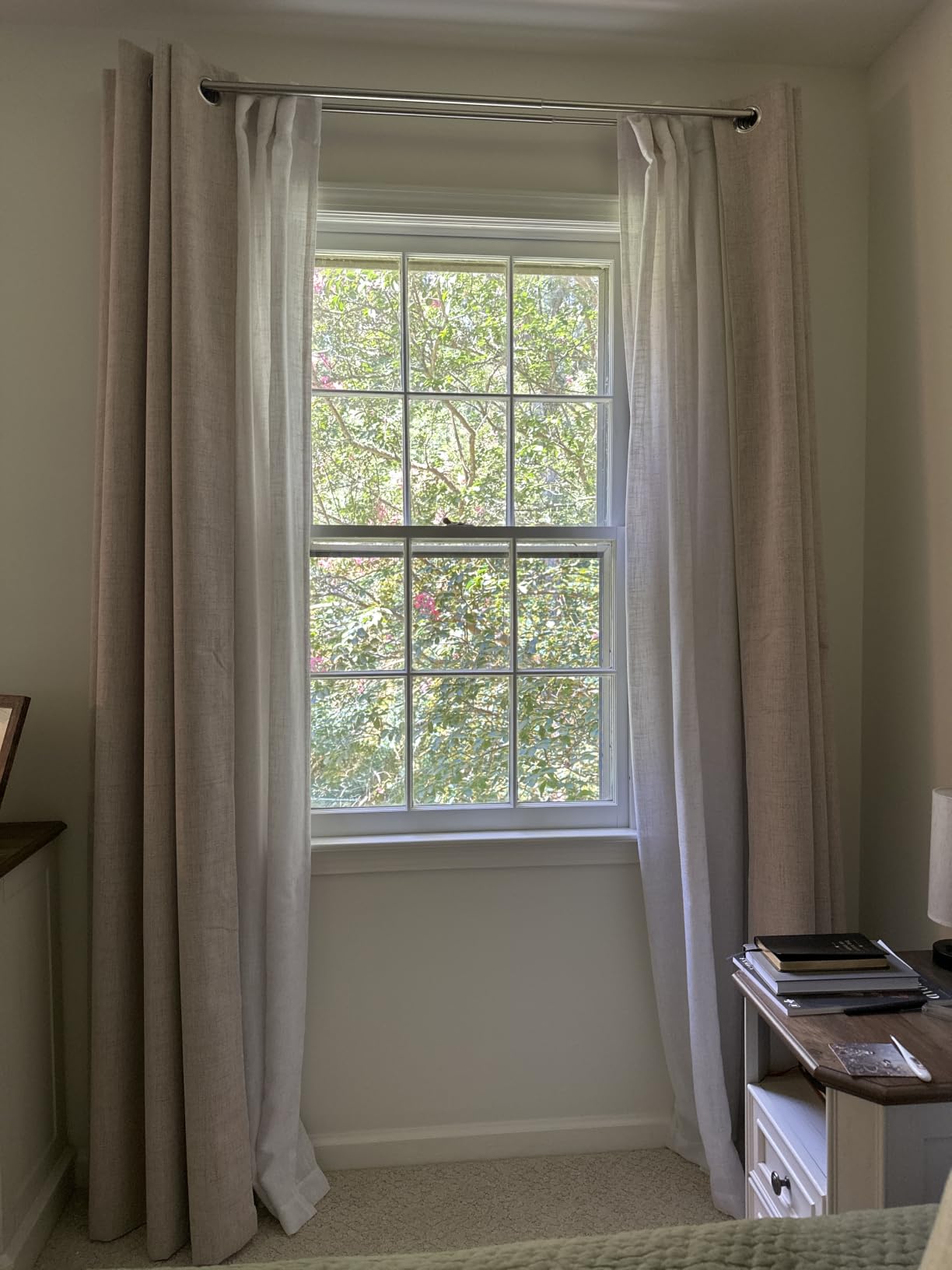 MIULEE 100% Blackout Linen Curtains for Bedroom 52x84 Inches Natural Beige | Room Darkening, Light Blocking, Thermal Insulated, Grommet Top, Linen Textured, Window Curtains for Living Room, 2 Panels customer photo 2