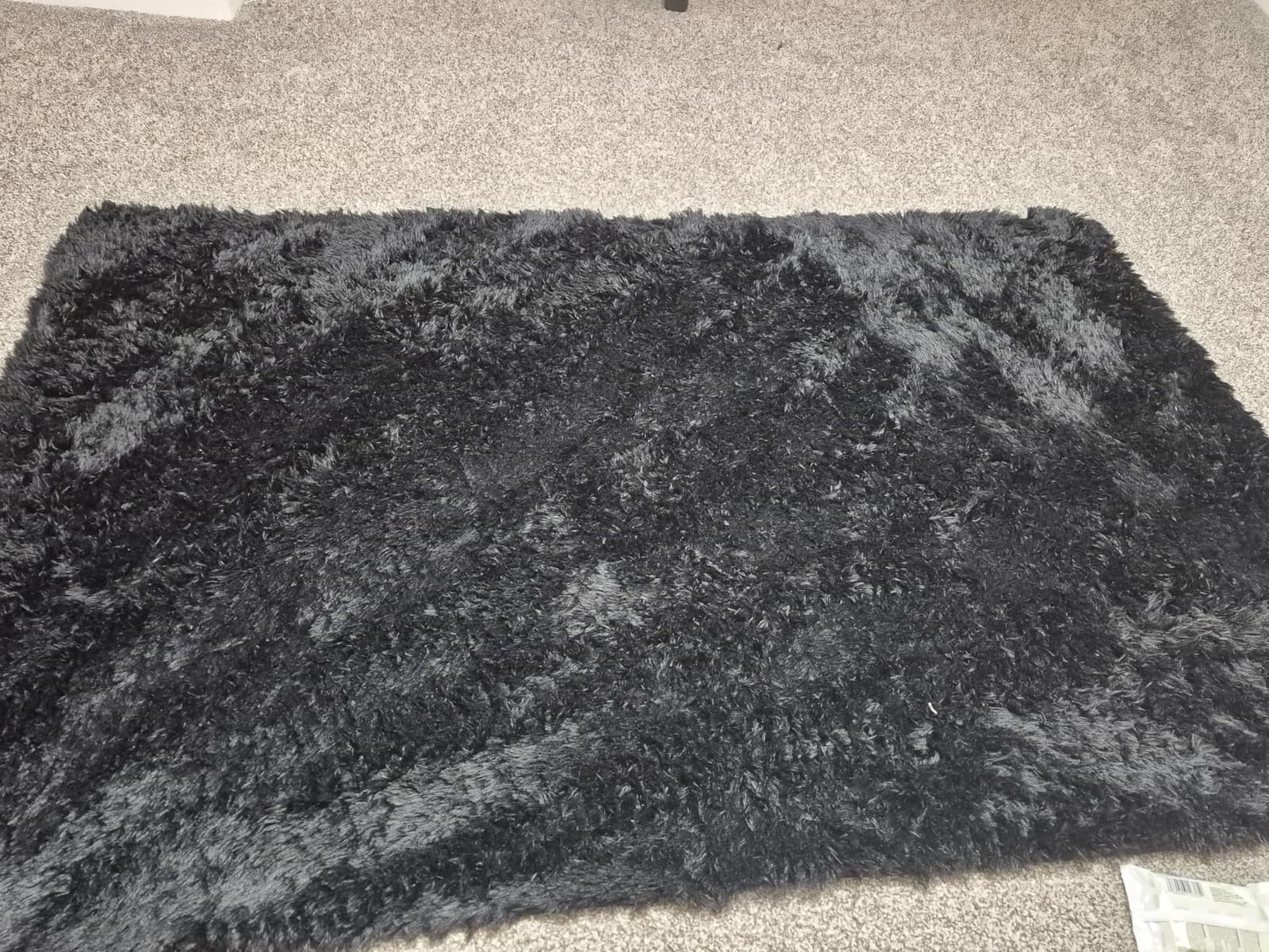 TWINNIS Super Soft Shaggy Rugs Fluffy Carpets, 4x5.9 Feet, Indoor Modern Plush Area Rugs for Living Room Bedroom Kids Room Nursery Home Decor, Upgrade Anti-Skid Rectangular Fuzzy Rug, Black customer photo 1