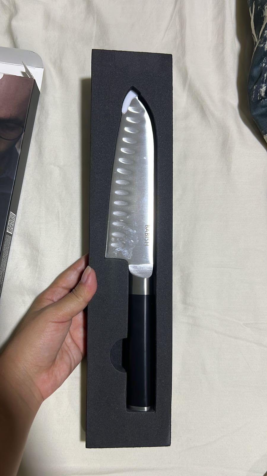 Babish 6.5 Inch Santoku Knife High Carbon 1.4116 German Steel Kitchen Knife Razor Sharp Blade Durable Precision Cutlery for Slicing Dicing Chopping Vegetables Meat and Fish customer photo 2
