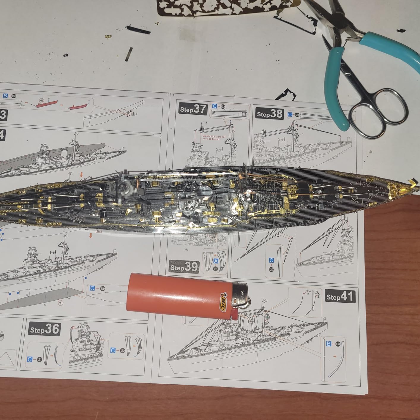 Piececool 3D Metal Puzzle Warship Model Kits, Fuso Battleship Military Watercraft Model Building Kits for Adults, DIY 3D Puzzle for Family Time, Great Gift-330 Pcs customer photo 1