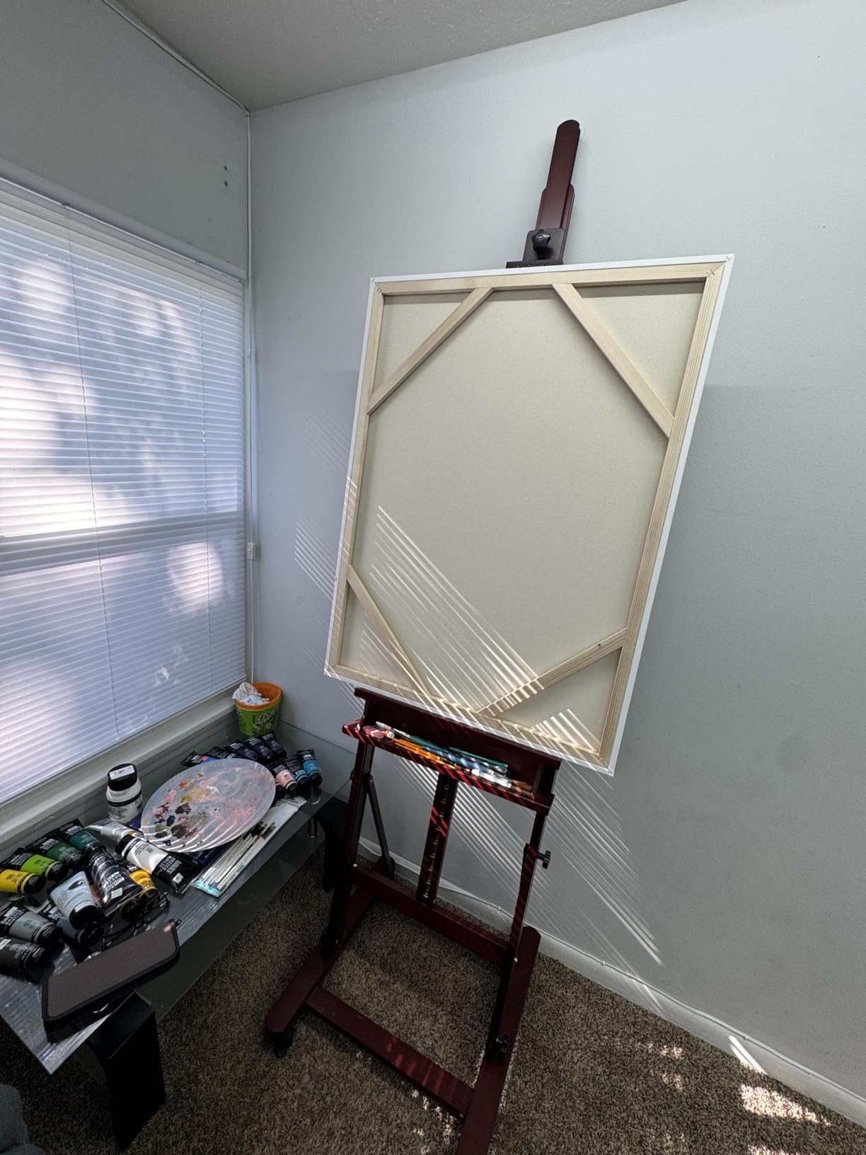 VISWIN Extended Large H-Frame Easel for Painting, Adjustable Beech Wood Artist Easel Stand with 4 Wheels & Storage Tray, Foldable Art Easel Floor for Adults, Hold Canvas up to 93