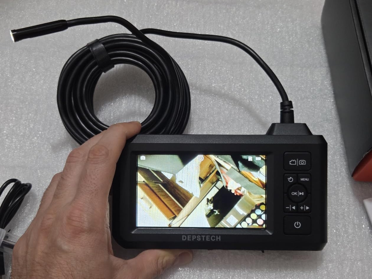 DEPSTECH Inspection Endoscope Camera with Light: Dual Lens 1080P Borescope with 4.3