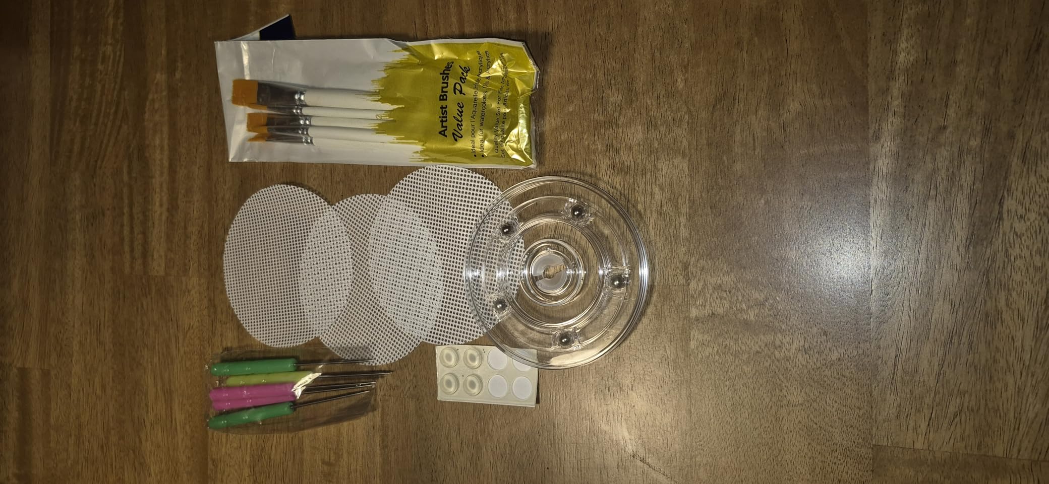 Cookie Decorating Kit Supplies Including 2 Acrylic Cookie Turntable 6 Cookie Scribe Needle 4 Silicone Mesh Mats 6 Cookie Decoration Brushes 8 Rubber Feet Bumpers (Number A) customer photo 1