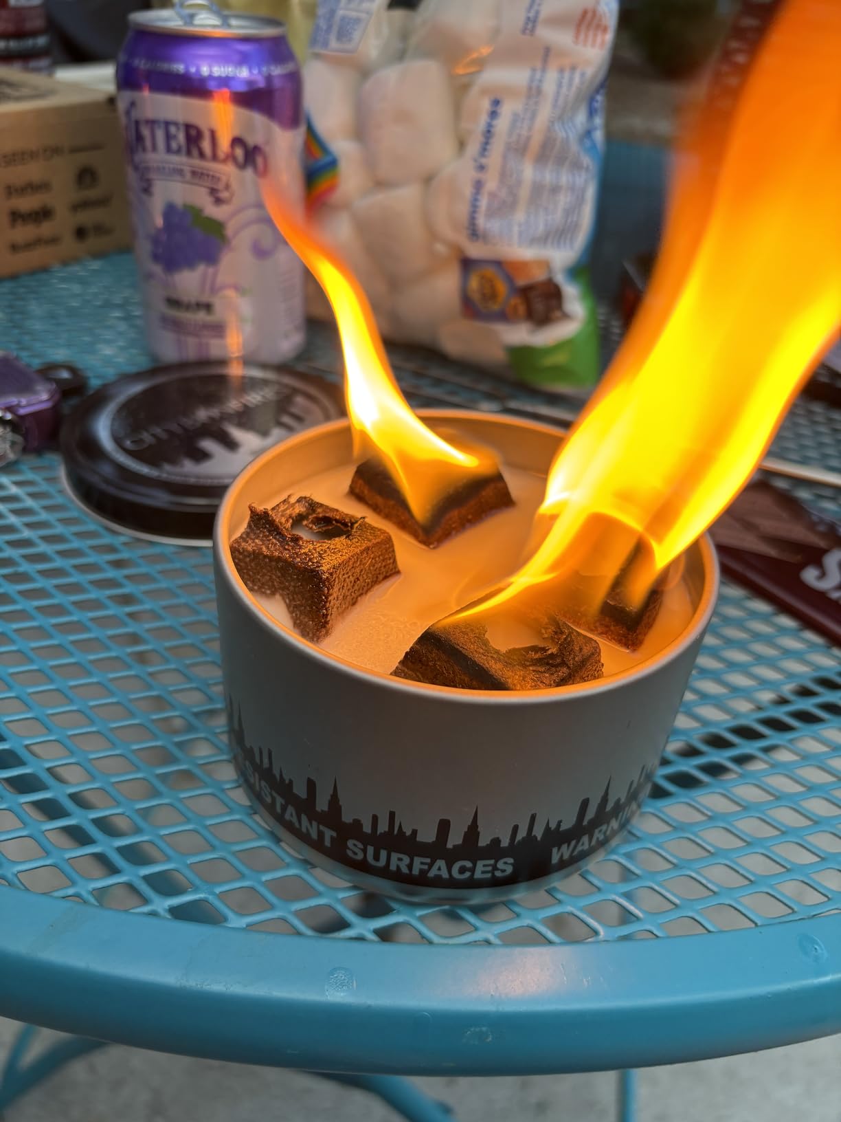 City Bonfires Portable Fire Pit - Mini Fire Pit, Table Top Firepit, No Wood, No Embers, 3-5 Hours of Burn Time - Food Safe for Smores (2-Pack) customer photo 1