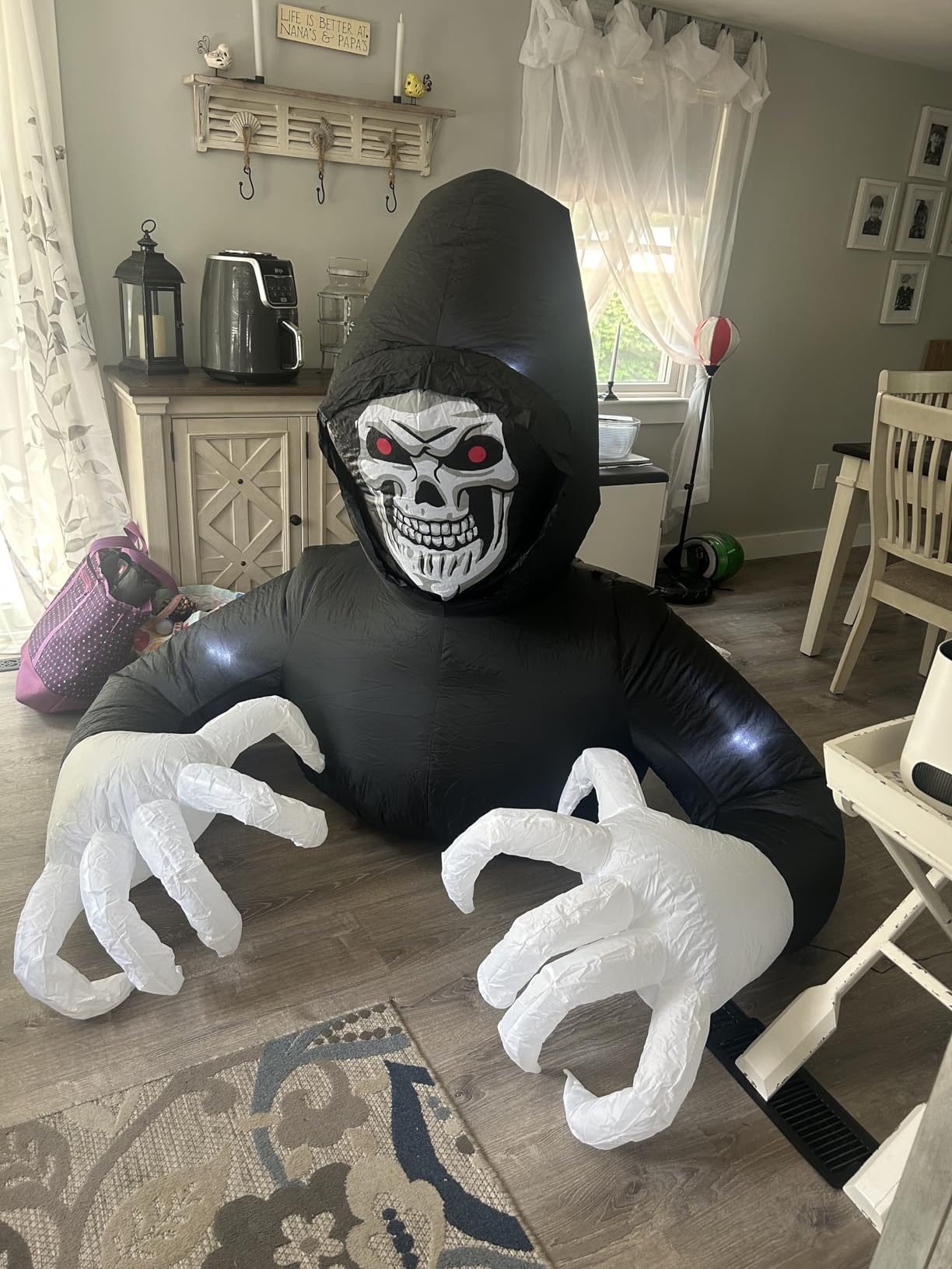 DR.DUDU 6FT Grim Reaper Halloween Inflatable Decorations Outdoor | LED Lights, Scary Blow Up Yard Decor, Large Spooky Inflatables, For Lawn, Porch, Haunted House, Party, Graveyard customer photo 2