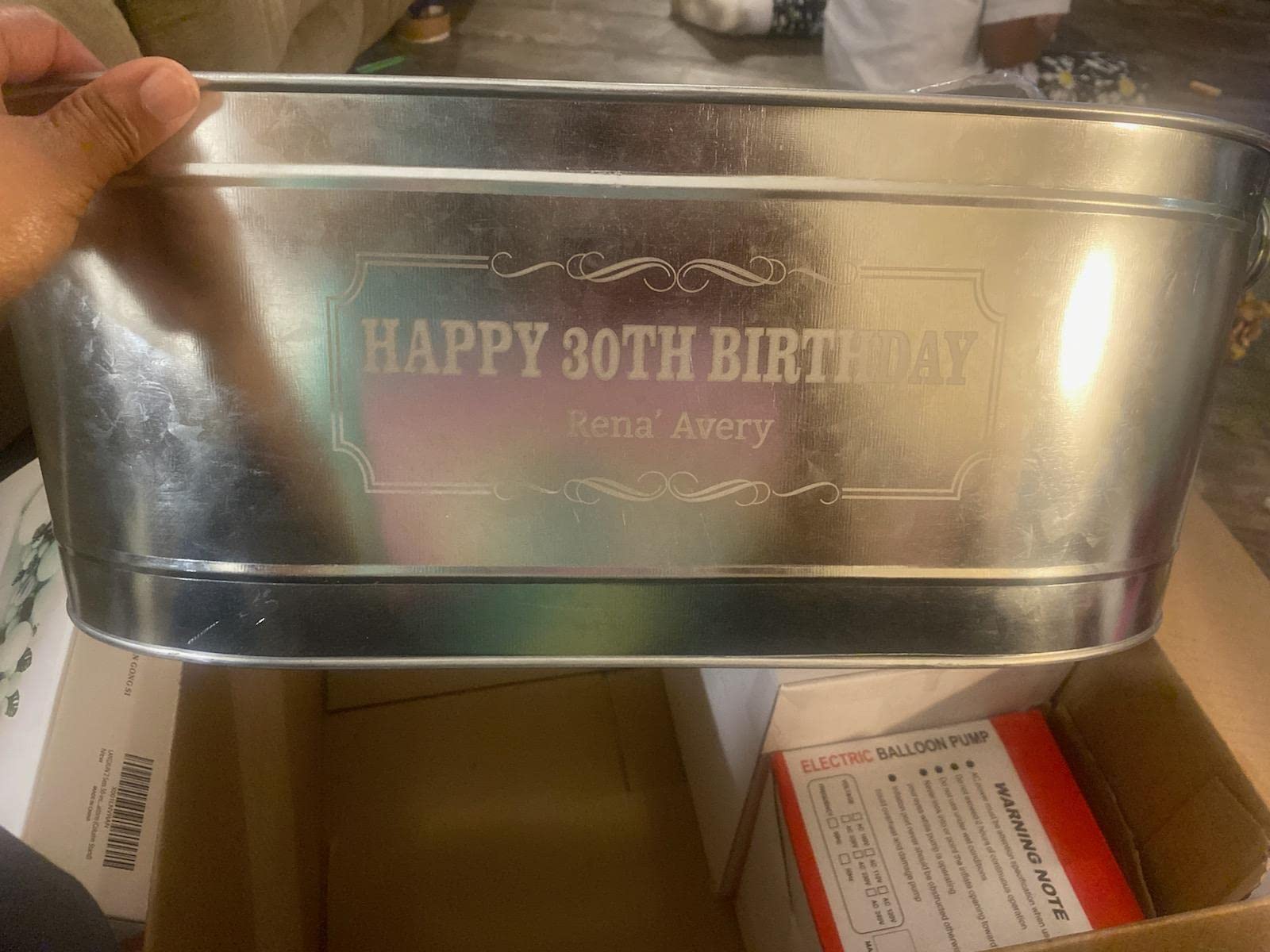 Let's Make Memories Personalized Beverage Tub w/Stand - Galvanized Beverage Tub - Customized Name & Initial - Drink Cooler - 5.5 Gallons customer photo 2