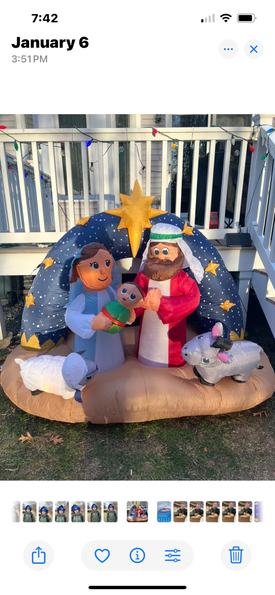 Gemmy Holiday Inflatables Airblown 6-Foot Wide Snowy Night Nativity Scene customer photo 2