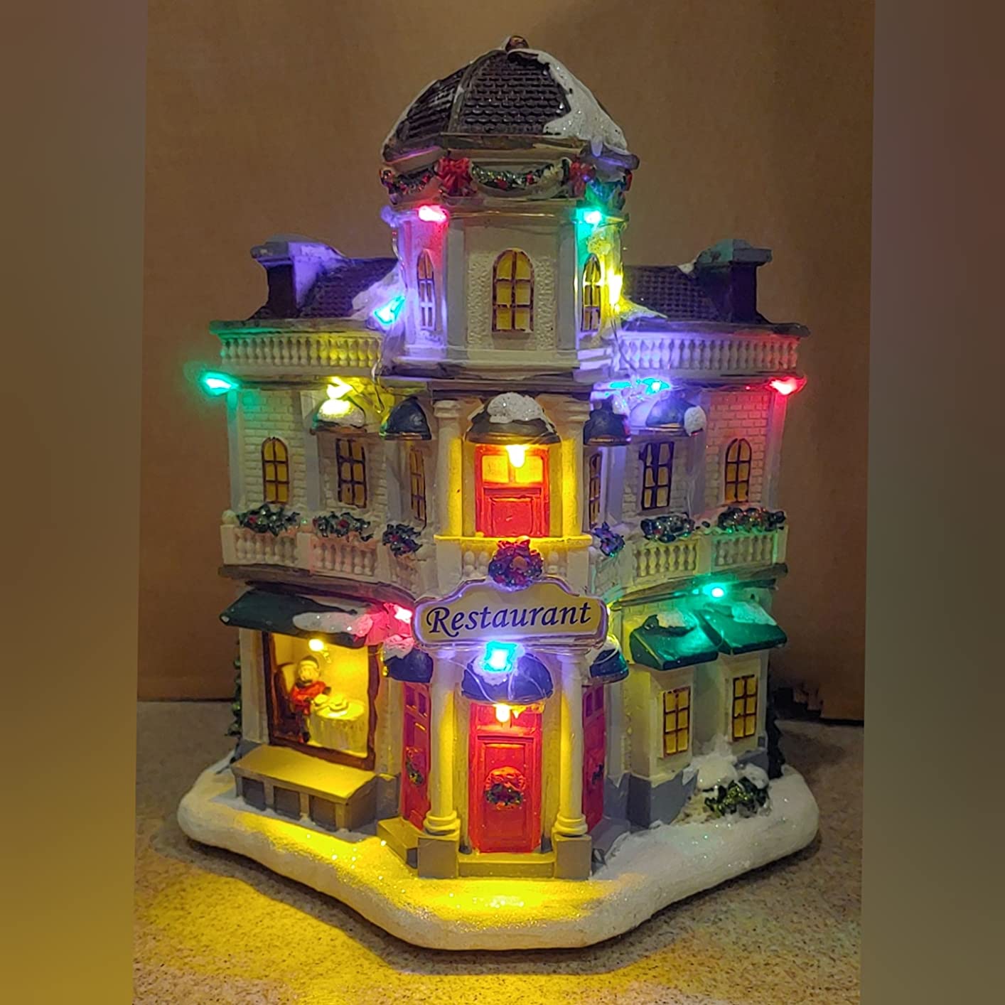 Christmas Village Restaurant - Lighted Musical Snow Village Collectible Building Houses - Perfect Addition to Your Christmas Indoor Decorations & Holiday Displays customer photo 1