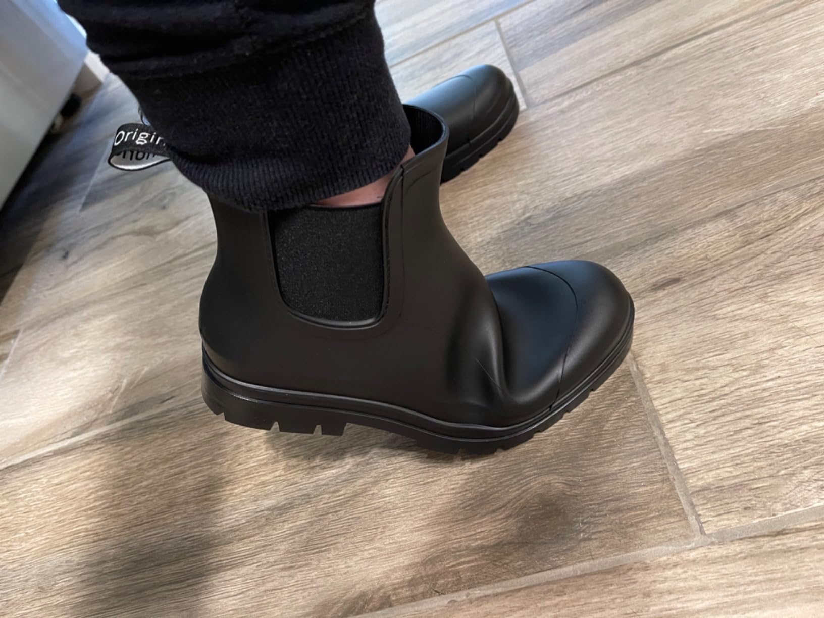 planone Fashion Short Rain Boots for Women Waterproof Chelsea Ankle Boots | Durable Non-Slip Matte Rubber Boots Lightweight Outdoor Garden Shoes And Work Booties With A Removable Comfort Insole customer photo 2