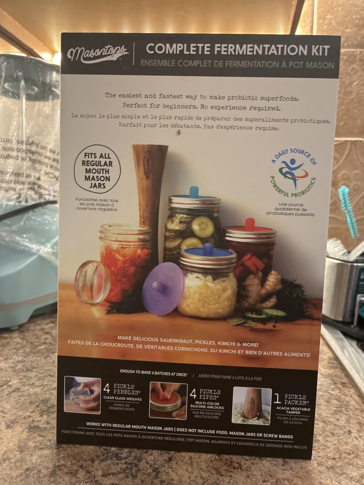 Masontops Complete Mason Jar Fermentation Kit - Easy Small/Regular Mouth Jars Vegetable Fermenting Set - DIY Equipment Essentials customer photo 1