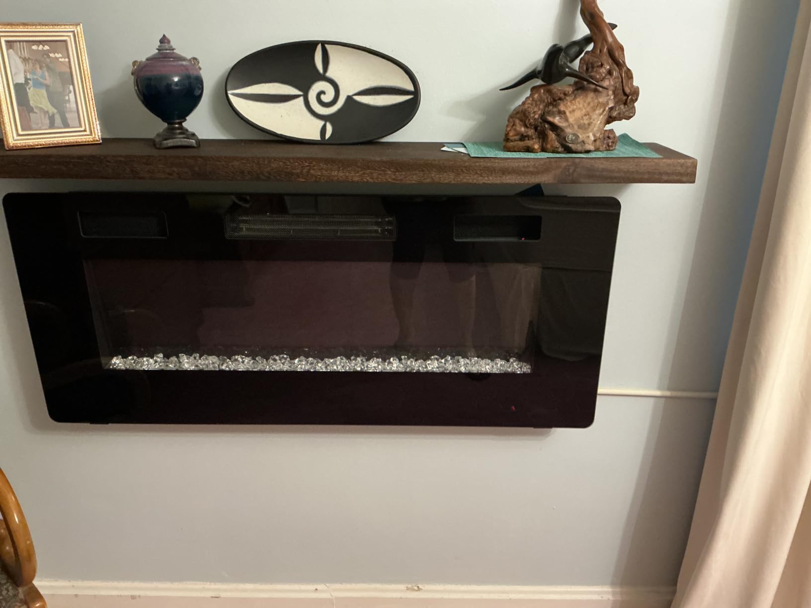 Electactic 36 Inch Electric Fireplace Insert Ultra-Thin - Recessed & Wall-Mounted Fireplace Heater with Thermostat, Adjustable Flame, Remote Control - Linear with Timer, Touch Screen, 750/1500W customer photo 1