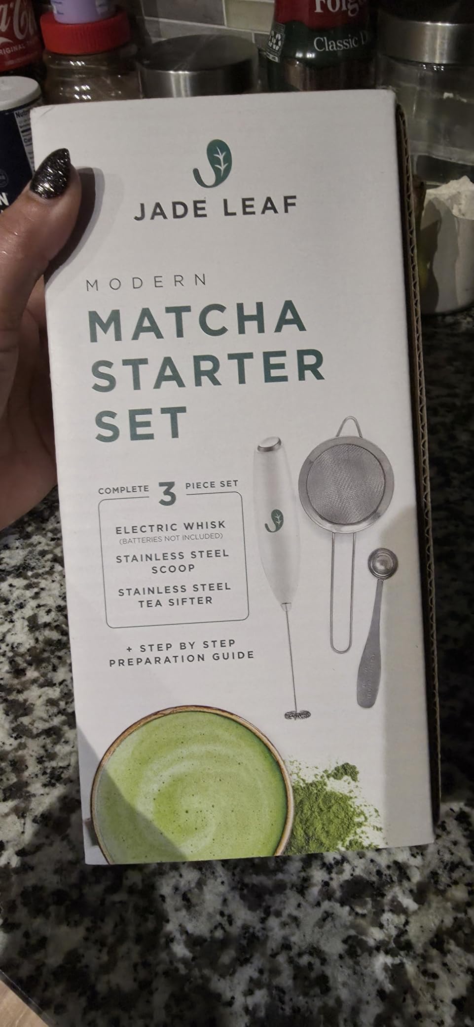 Jade Leaf Complete Matcha Whisk Set | Matcha Kit Includes: 1 Bamboo Matcha Whisk, 1 Bamboo Scoop, 1 Matcha Whisk Holder, & 1 Matcha Sifter, plus Guide Book customer photo 2