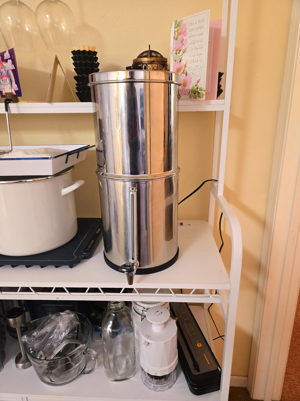 Purewell 3-Stage 0.01μm Ultra-Filtration Gravity Water Filter System, NSF/ANSI 42&372 Certified, 304 Stainless Steel Countertop System with 2 Filters and Stand, 2.25G, PW-OB customer photo 1