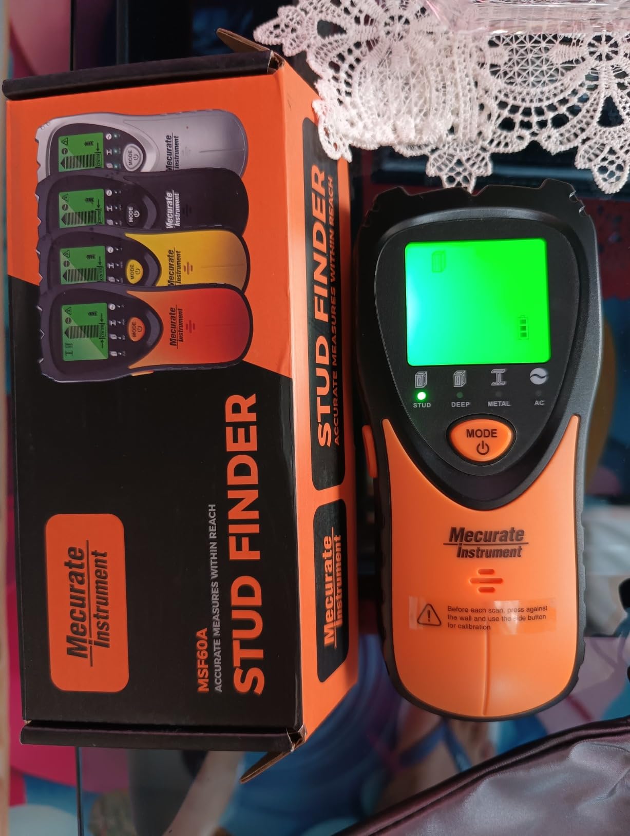 Mecurate Stud Finder Wall Scanner Sensor - 5 in 1 Electronic Stud with LCD Display & Audio Alarm for Wood AC Live Wire Metal Studs Detection Joist Pipe customer photo 2