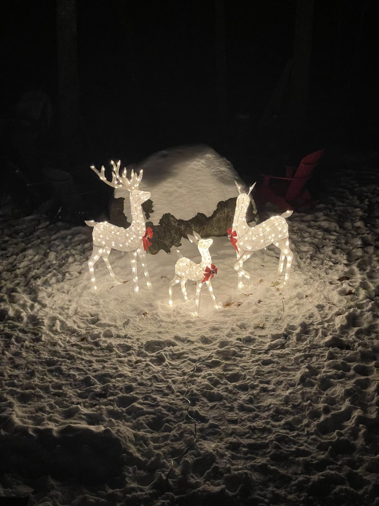 Best Choice Products 3-Piece Large Lighted Christmas Deer Family Set 5Ft Outdoor Yard Decoration with 360 LED Lights, Stakes, Zip Ties - White customer photo 1