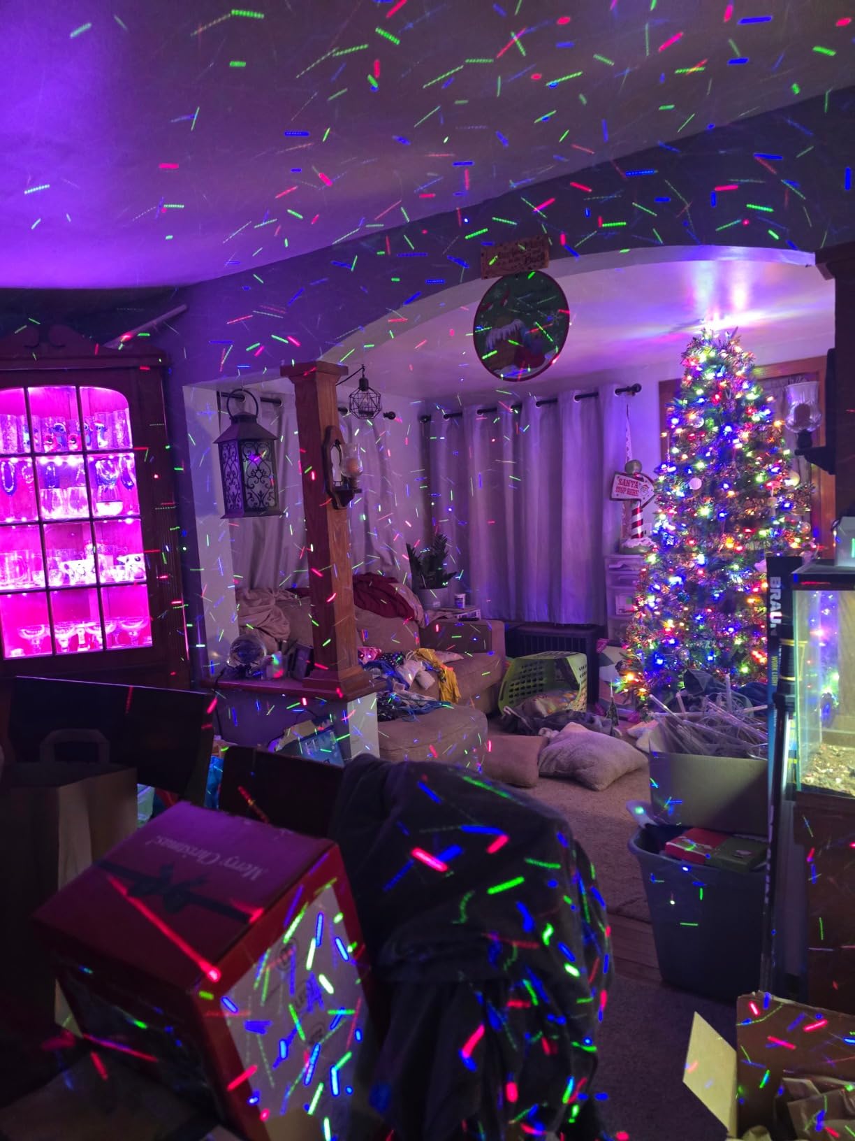 Christmas Laser Lights, Outdoor Garden Laser Lights Projector with Moving RGB Waterproof for Christmas Holiday customer photo 2