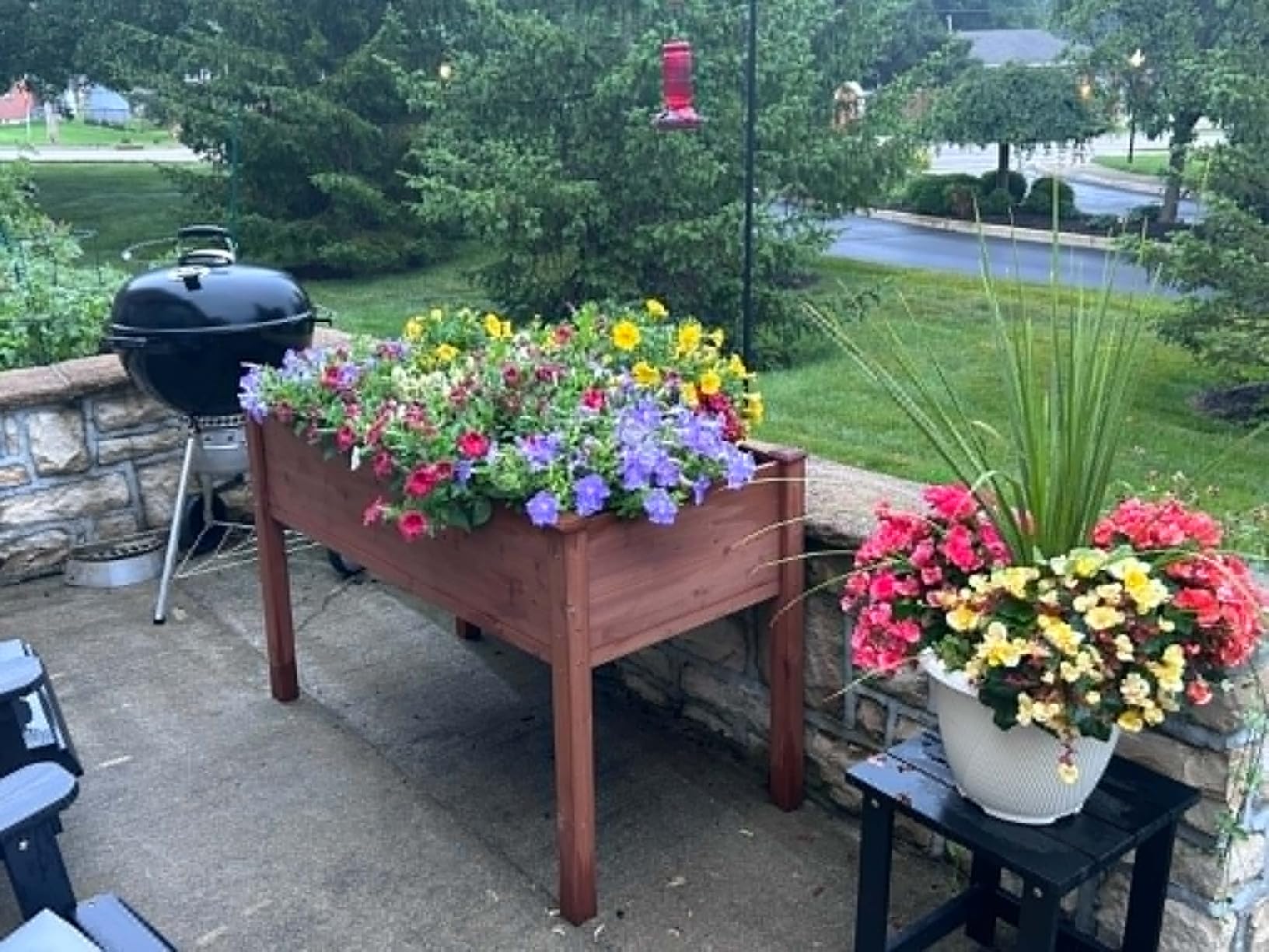 SoliWood Raised Garden Bed with Legs, 48x24x30'', Outdoor Wood Elevated Planter Box, Grey Cedar, Thick Legs, w/Liner customer photo 1