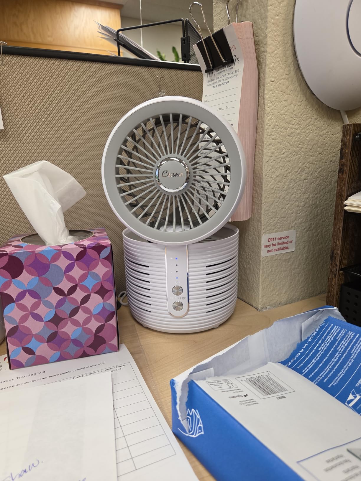 Crane 2-in-1 Air Purifier and Desk Fan, Fan and Air Purifier Combo, Ideal for Office Desk, Night Stand, Dorm, or Small Bedroom, Small HEPA Air Purifier customer photo 1