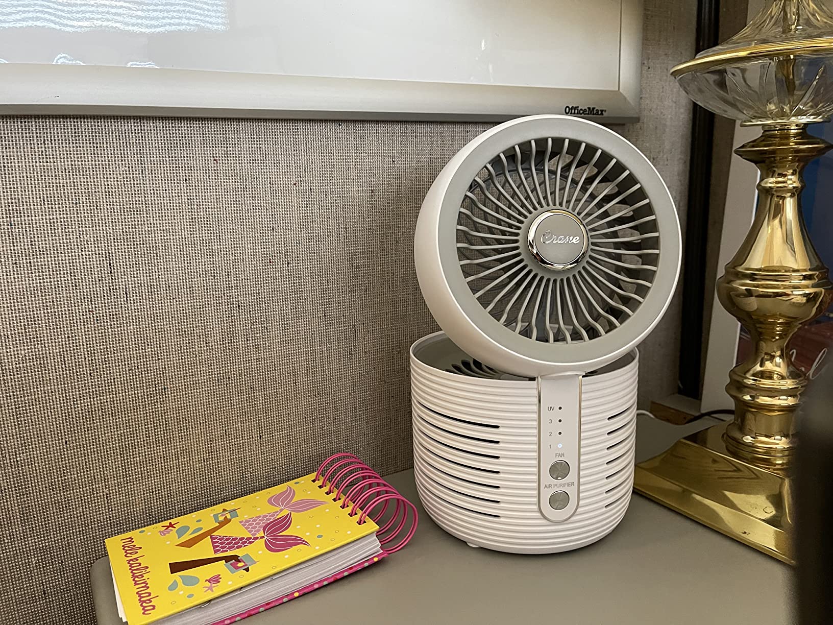 Crane 2-in-1 Air Purifier and Desk Fan, Fan and Air Purifier Combo, Ideal for Office Desk, Night Stand, Dorm, or Small Bedroom, Small HEPA Air Purifier customer photo 2