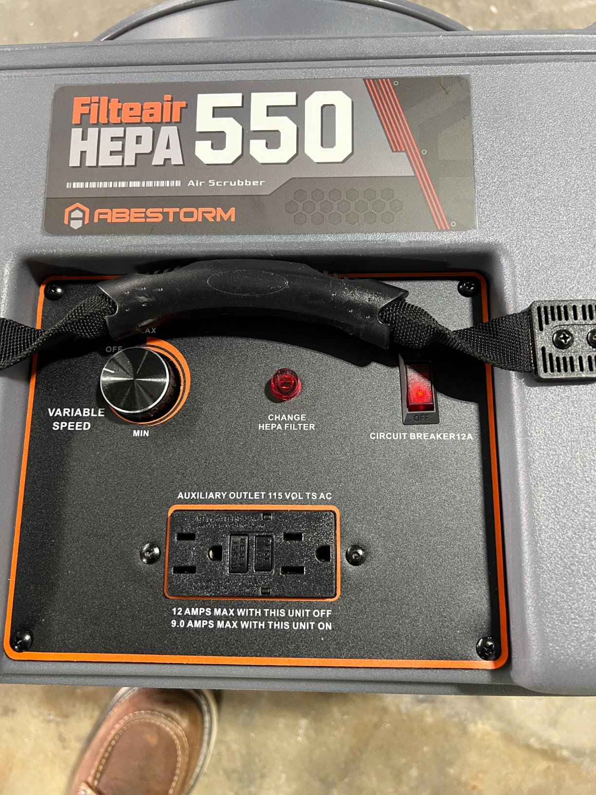Abestorm HEPA 550 Air Scrubber with 3-Stage Filteration, GFCI Connection | Stackable for Commercial / Industrial / Home Use, With MERV-10 & HEPA/Actived Carbon Filters customer photo 2
