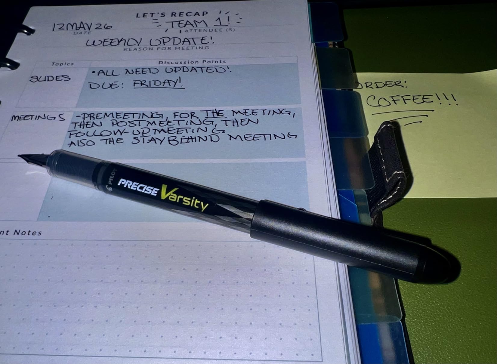 Pilot Precise Varsity Pre-Filled Fountain Pens, Medium Point 1 mm Stainless Steel Nib, Black/Blue, 6-Pack customer photo 1
