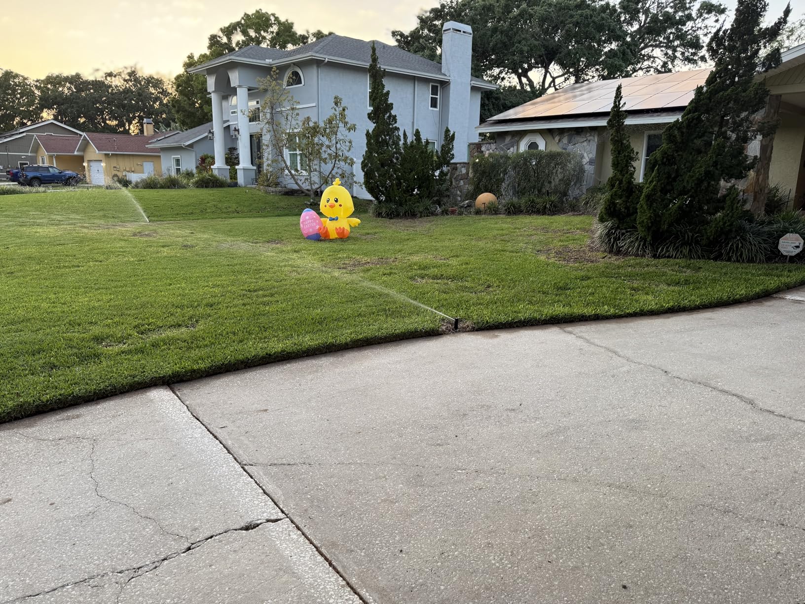 Easter Inflatable Pink Bunny Holds Happy Easter Banner Blow up Outdoor Decoration with LED Lights, Yard Garden Lawn Outdoor Decoration Front Door Holiday Decor (5 FT Easter Pink Bunny) customer photo 1