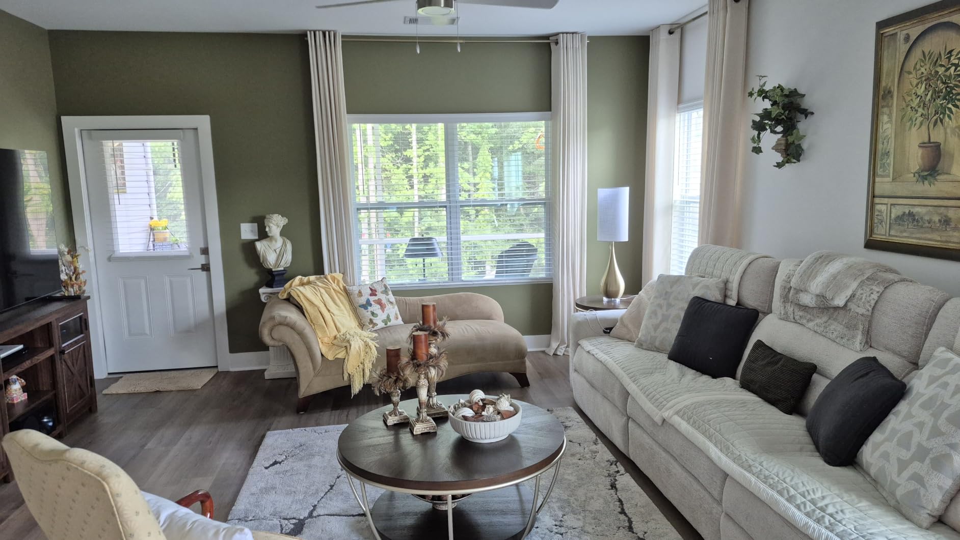 NICETOWN Natural Linen Curtains 84 inch Long 2 Panels Set, Grommet Top Thick Linen Burlap Semi Sheer Vertical Drapes Privacy Assured with Light Filtering for Bedroom/Living Room customer photo 1