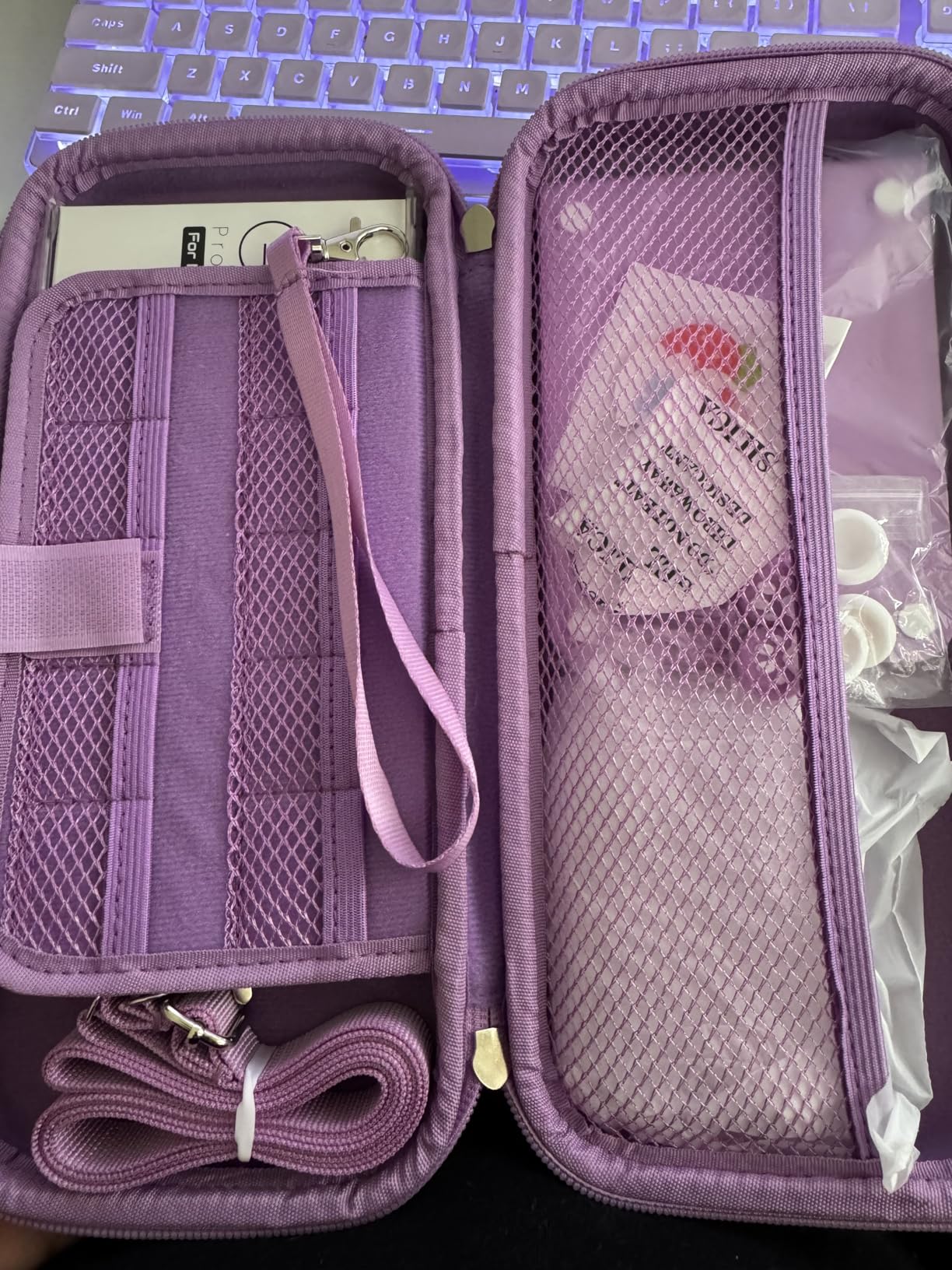 Younik Switch Accessories Bundle, 17 in 1 Purple Switch Accessories Kit for Girls Include Switch Carrying Case, Adjustable Stand, Protective Case for Switch Console & J-Con customer photo 1