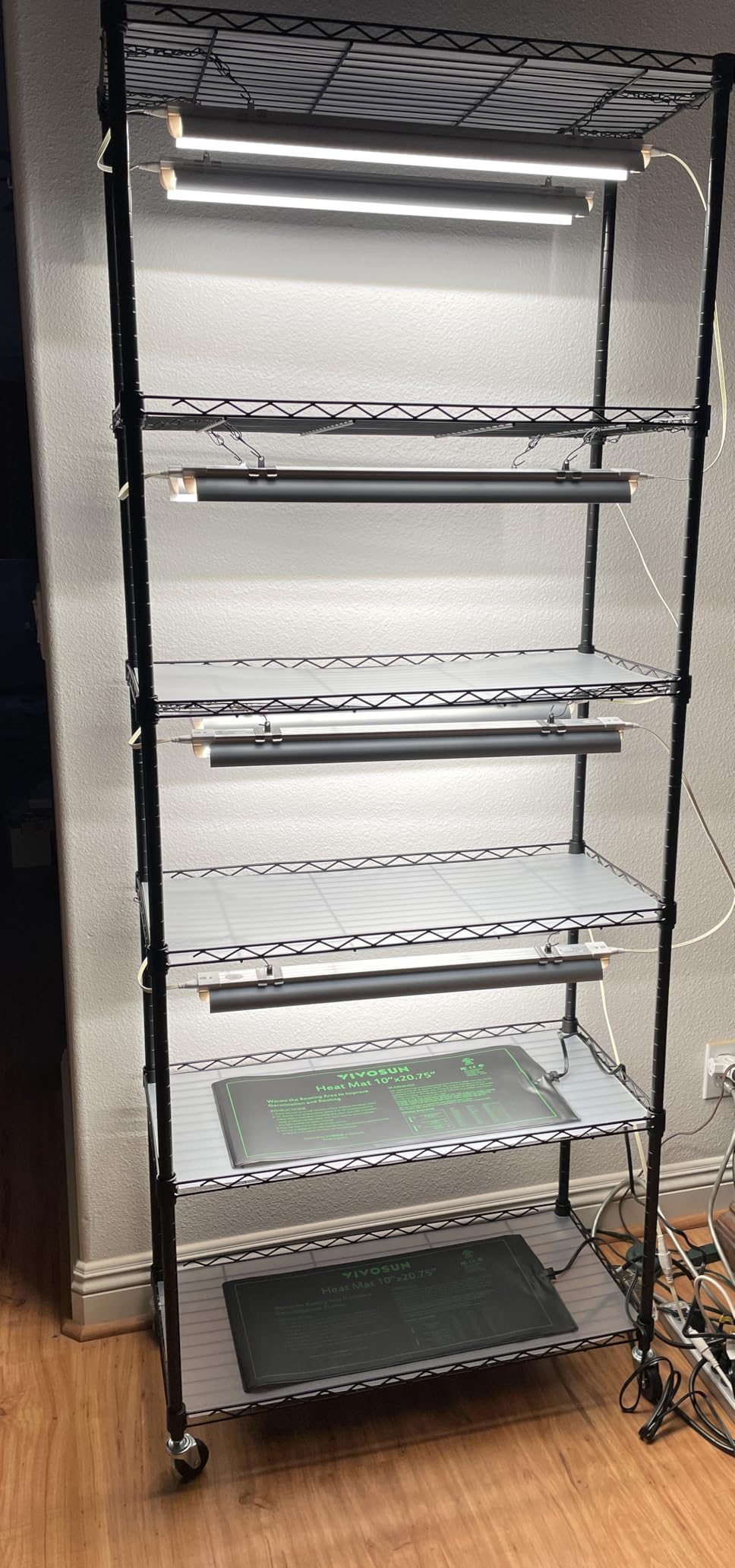 DIY Plant Shelf with Grow Light, Adjustable, 29.5x13.8x70.9in, 8-Pack Full Spectrum Plant Lights, 192W Total customer photo 2