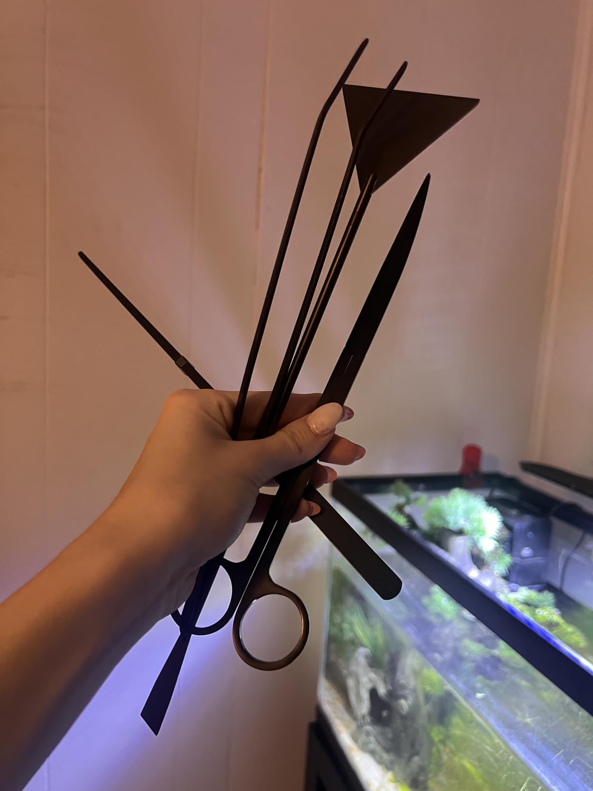 8 in 1 Aquascaping Tool kit with Acrylic Storage Rack, Black Steel Aquatic Landscaping Equipment Perfect to Create A Stunning Underwater Scape for Fish Tank customer photo 1