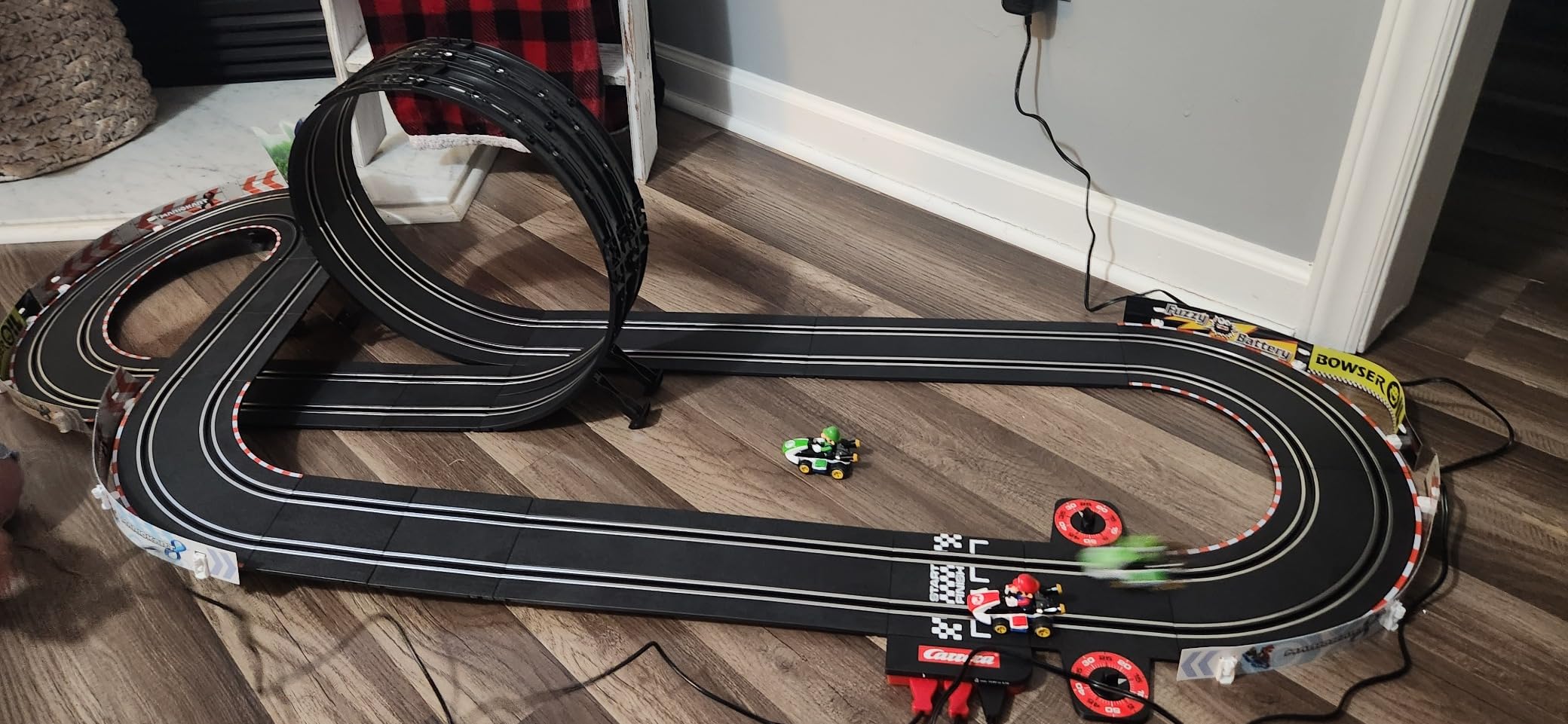 Carrera GO Mario Kart Electric Slot Car Race Track Set - Toy for Ages 6+ | Authentic Mario toys racing set. Features Mario & Luigi cars, 2 dual speed controllers & high-speed electric track customer photo 1